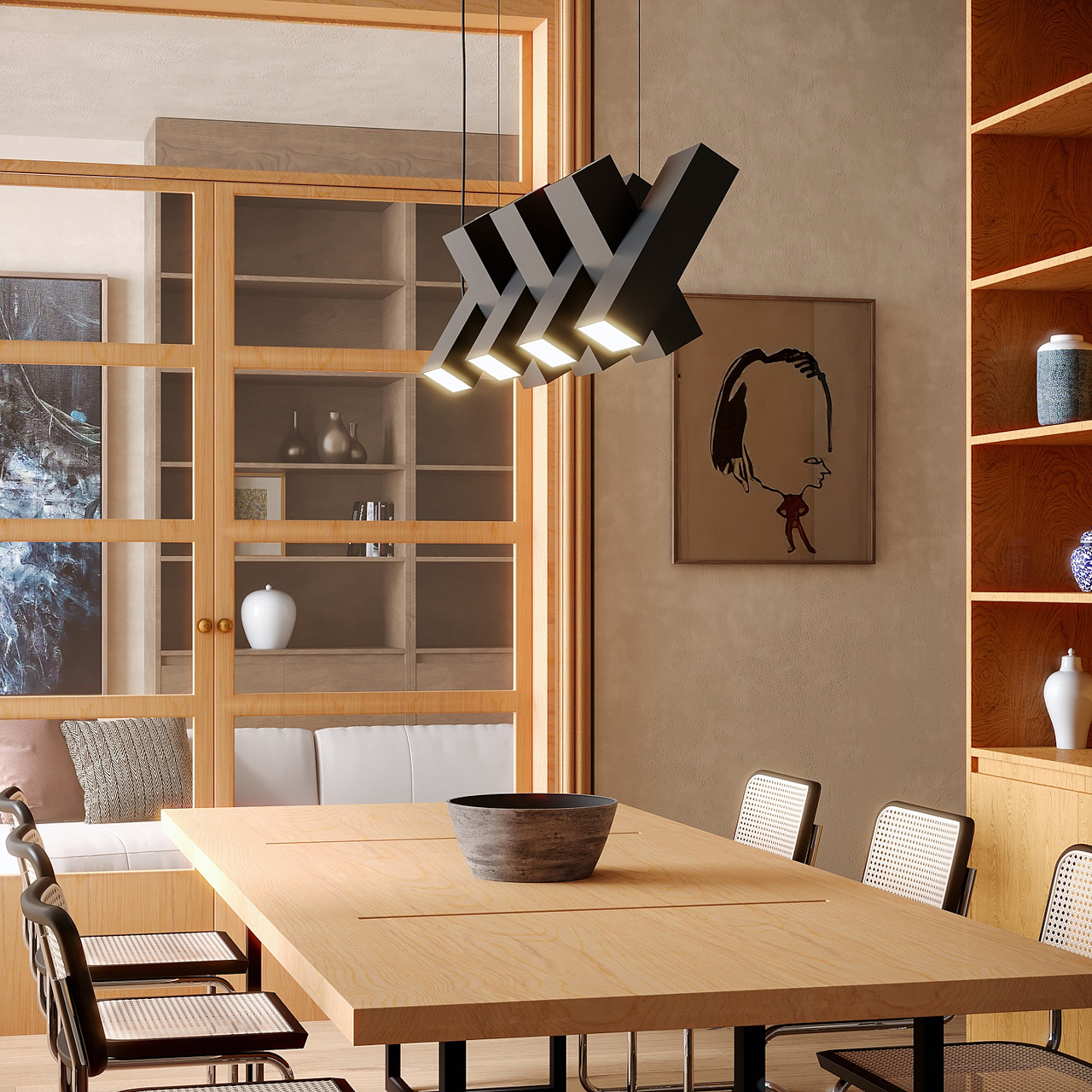 DOMINO，a chandelier，lamps and lanterns，Lighting tools，