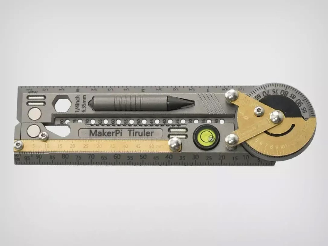 Titanium alloy ruler，bolt driver，Protractor，multi-function，Tiruler，