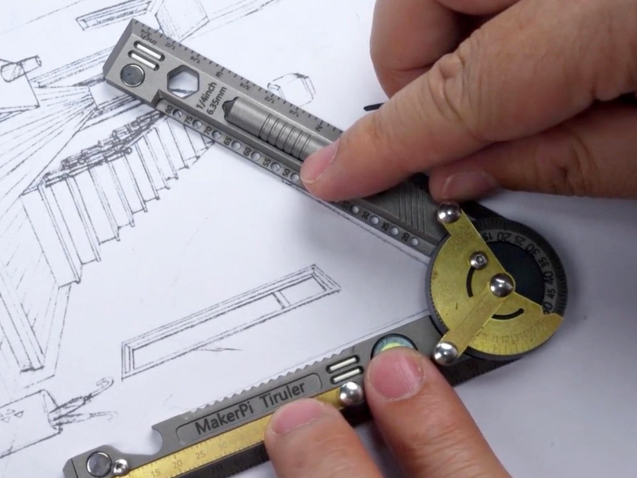 Titanium alloy ruler，bolt driver，Protractor，multi-function，Tiruler，