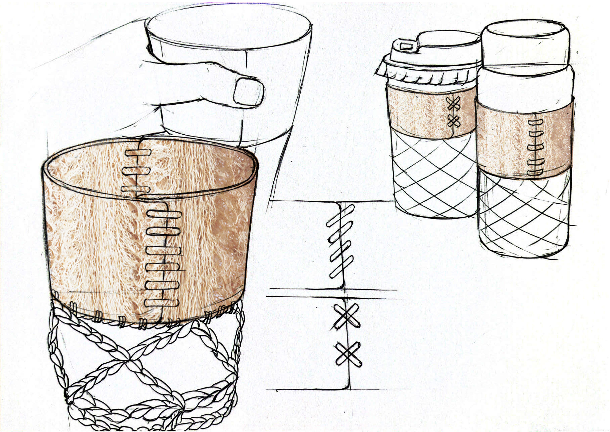 Towel gourd pulp，environment protection，Satchel，Handbag，Cup cover，