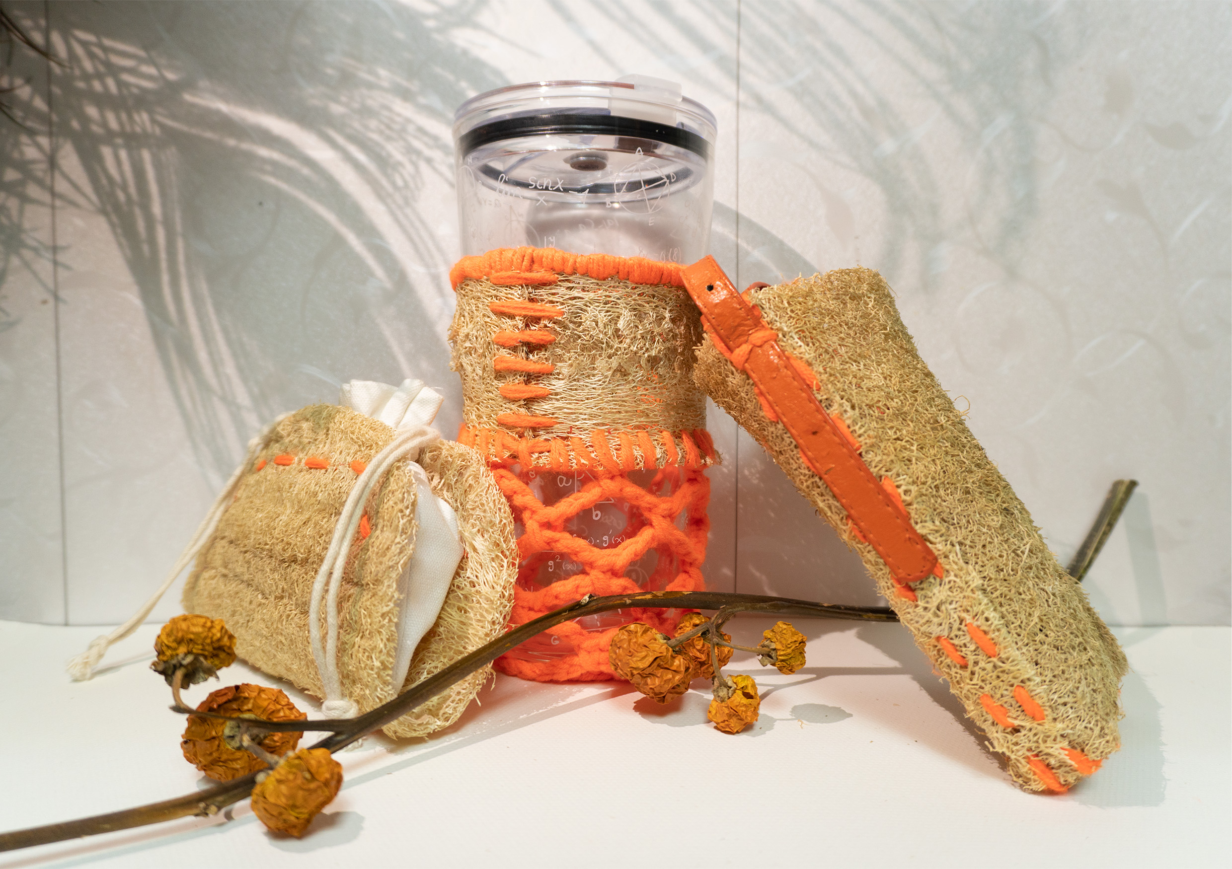 Towel gourd pulp，environment protection，Satchel，Handbag，Cup cover，