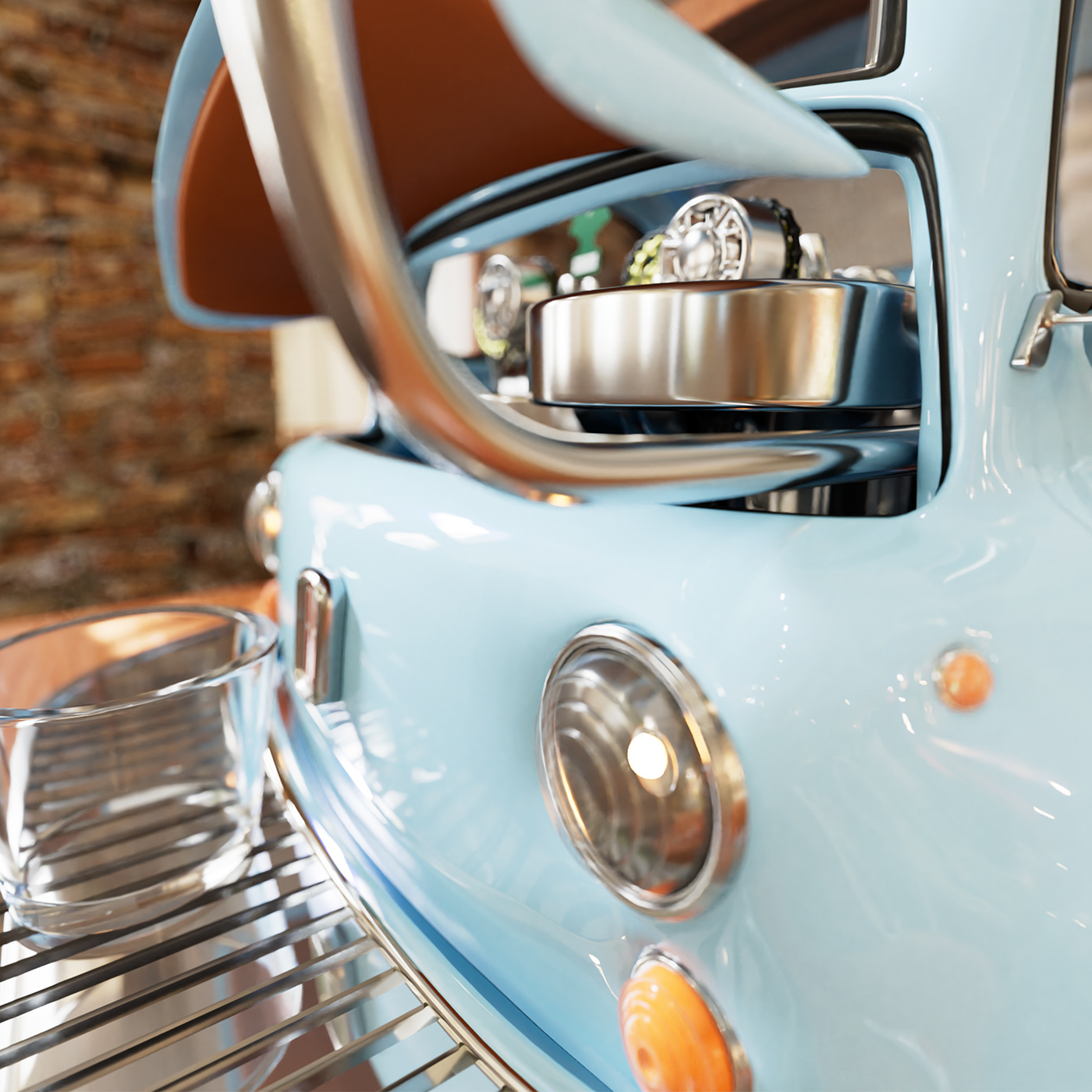 Fiat 500，3D Conceptual Model，Automobile design，originality，