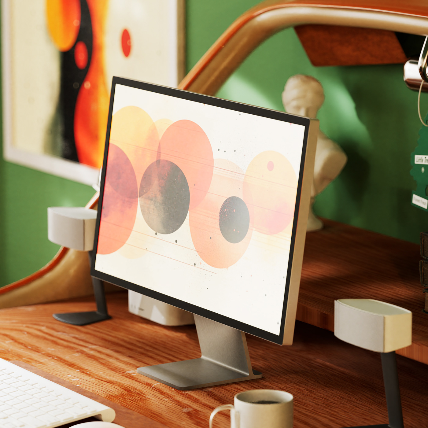 Fiat 500，3D Conceptual Model，Automotive Elements，desk，