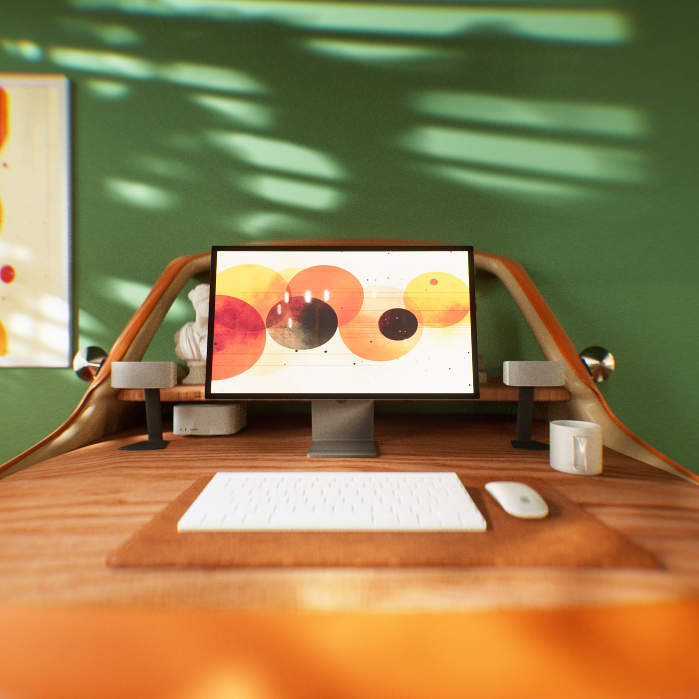 Fiat 500，3D Conceptual Model，Automotive Elements，desk，