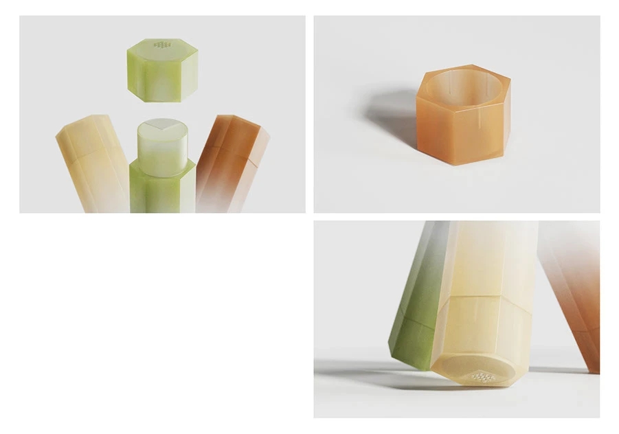 Translucent design，The seasoning bottle，Simple aesthetics，Cost optimization，Gradient，