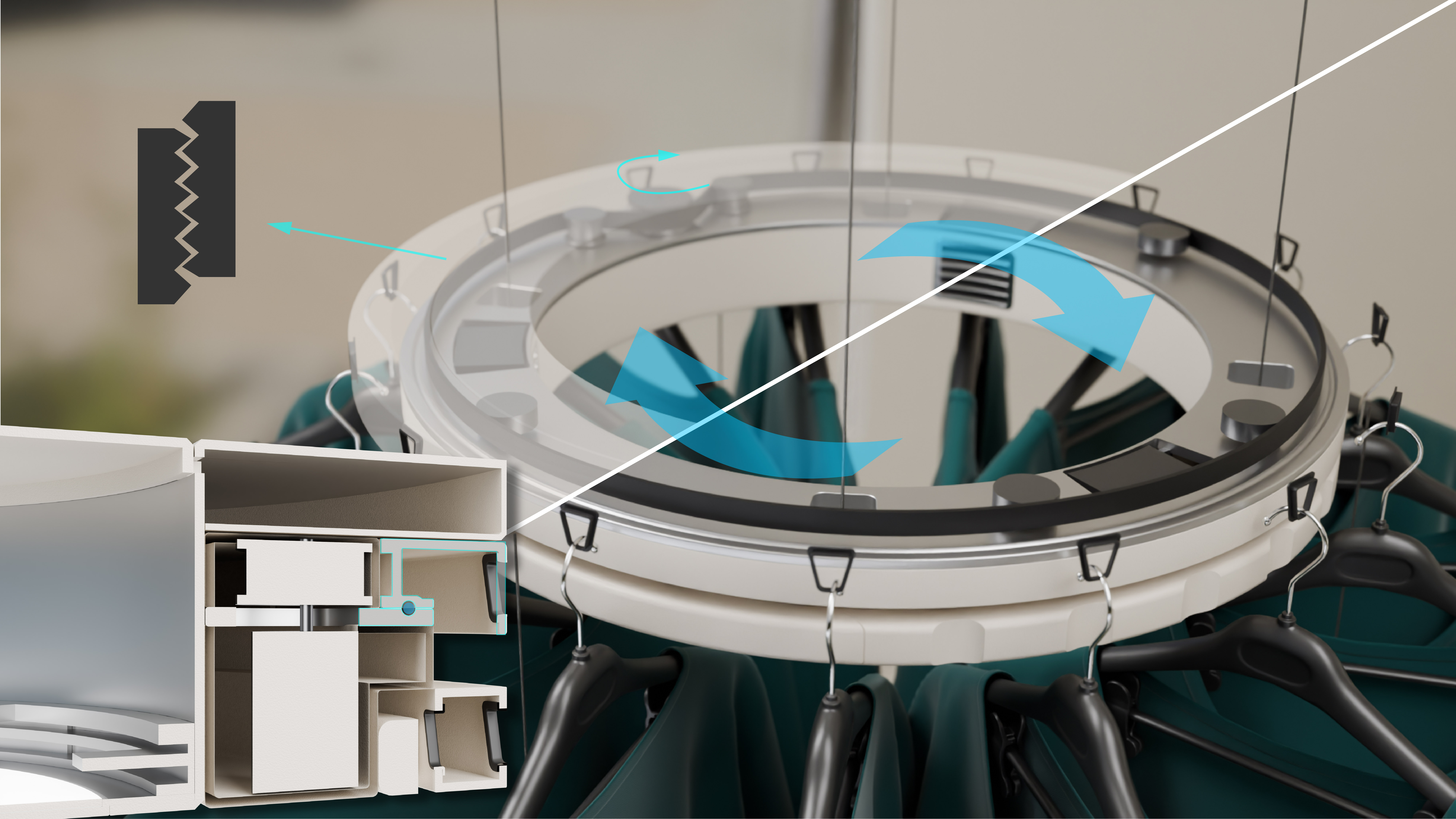 Electric clothes hanger，Redesign，man-machine，balcony，The fourth generation of housing，industrial design，conceptual design，