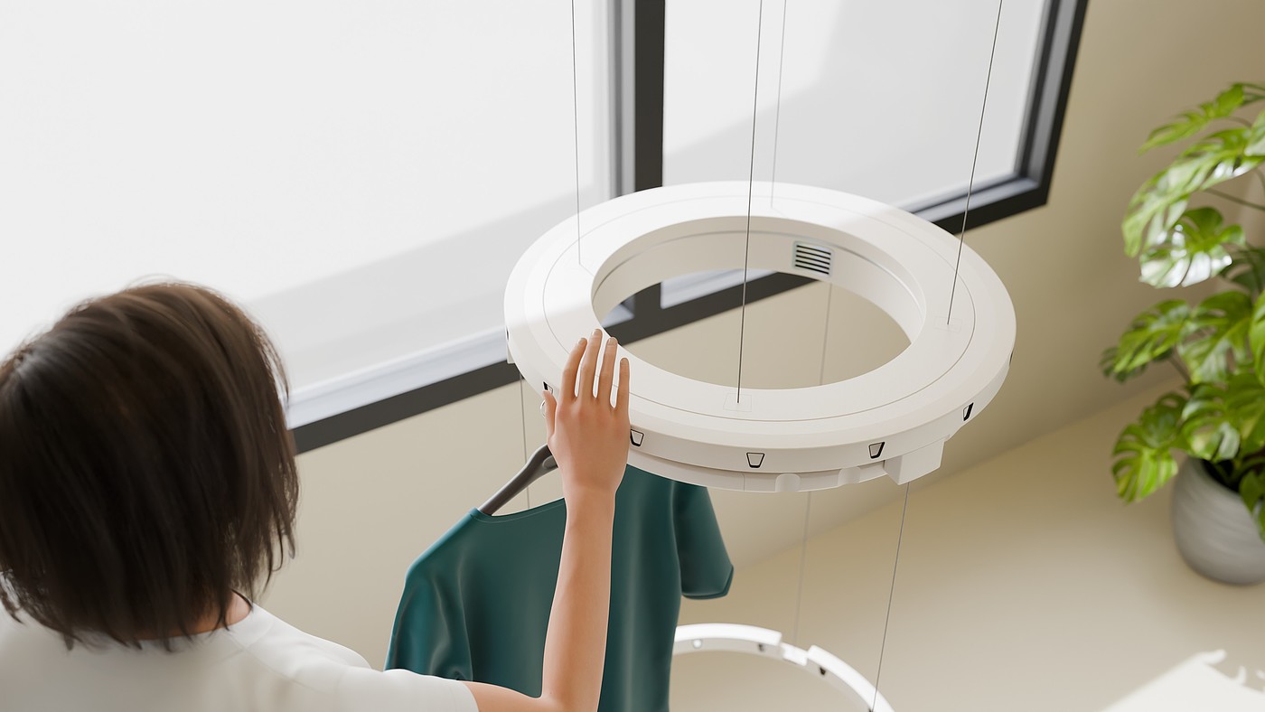 Electric clothes hanger，Redesign，man-machine，balcony，The fourth generation of housing，industrial design，conceptual design，