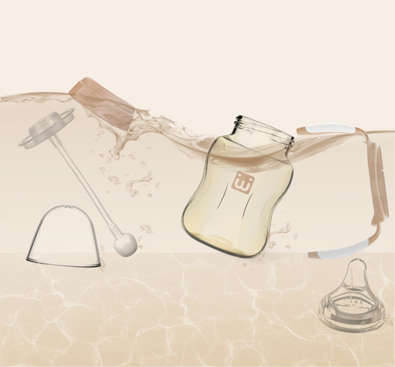 Baby bottle，Maternal and infant products，glass bottle，product design，Italian original design，Emotional design，