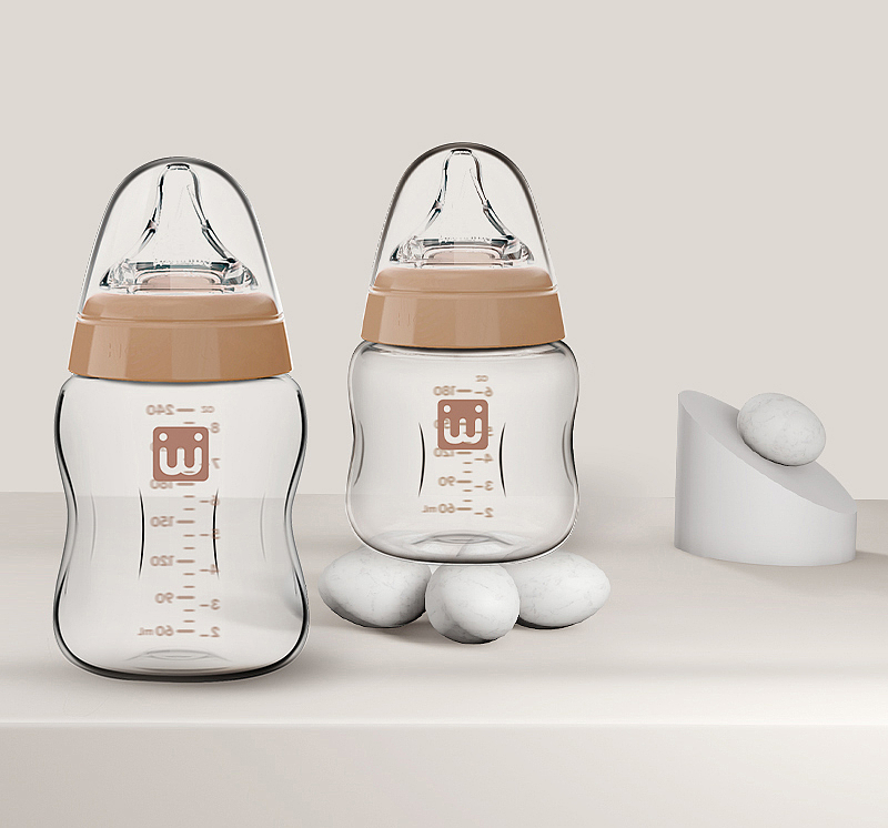 Baby bottle，Maternal and infant products，glass bottle，product design，Italian original design，Emotional design，