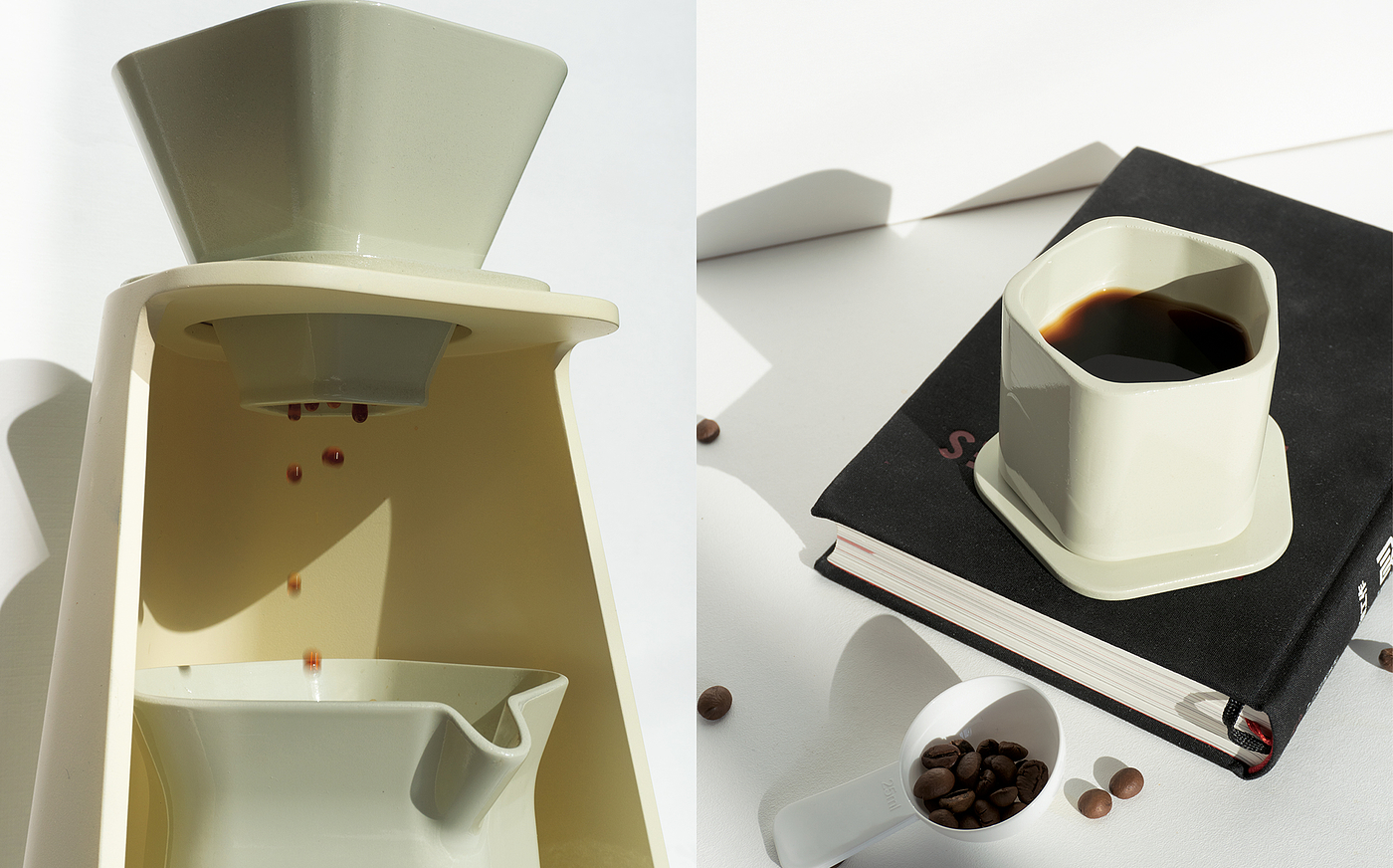Coffee，Make coffee by hand，White noise，Light and shadow，