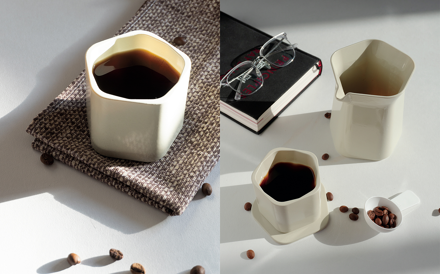 Coffee，Make coffee by hand，White noise，Light and shadow，