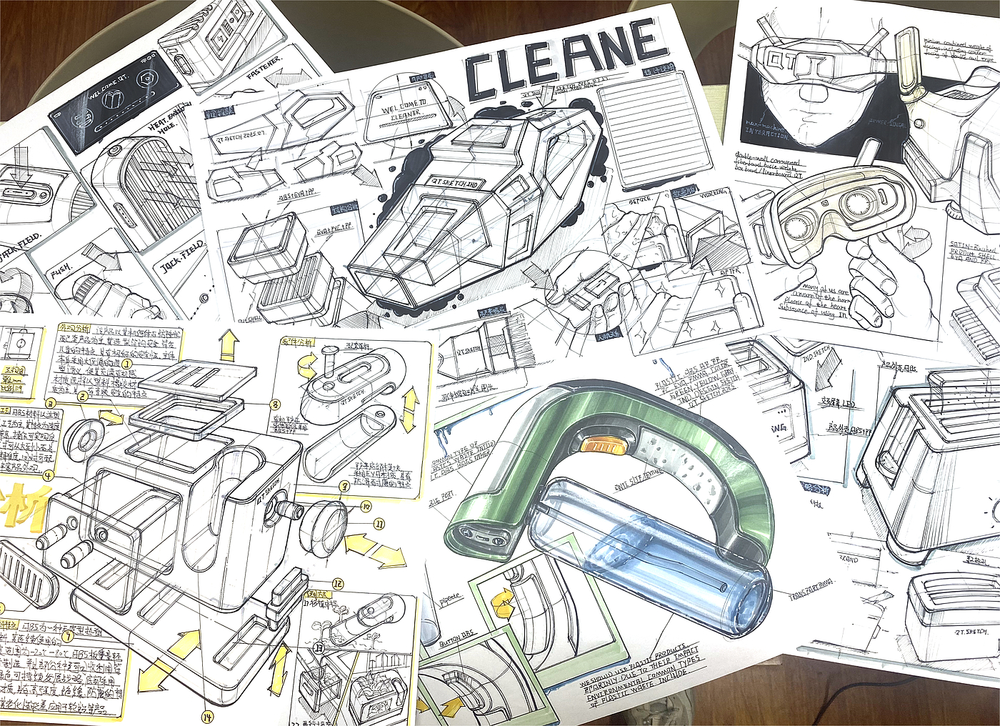 Product design hand-painted, industrial design hand-painted, hand-painted，