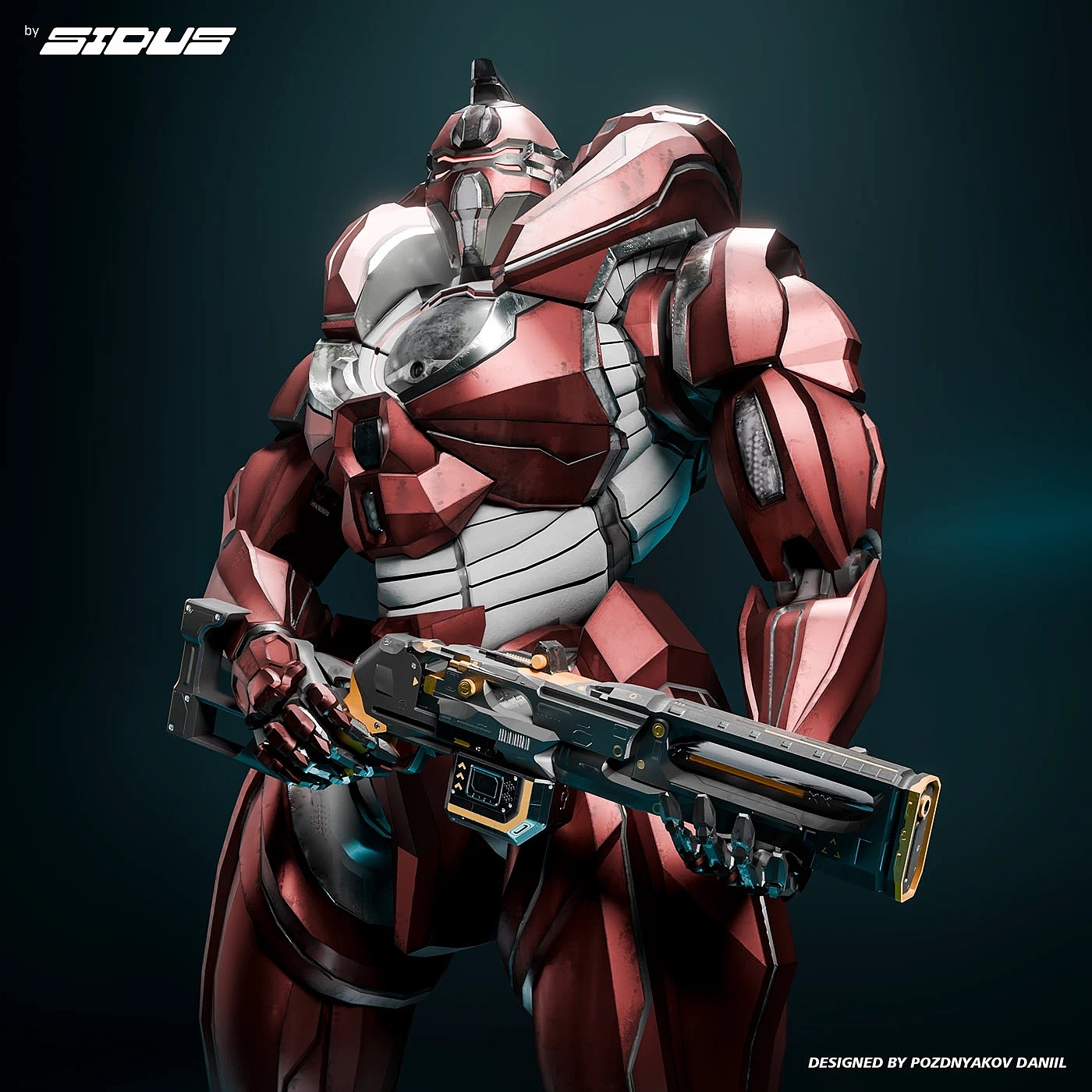 robot，SIDUS HEROES，Cyborg Tank，Mecha tank，Metallic texture，