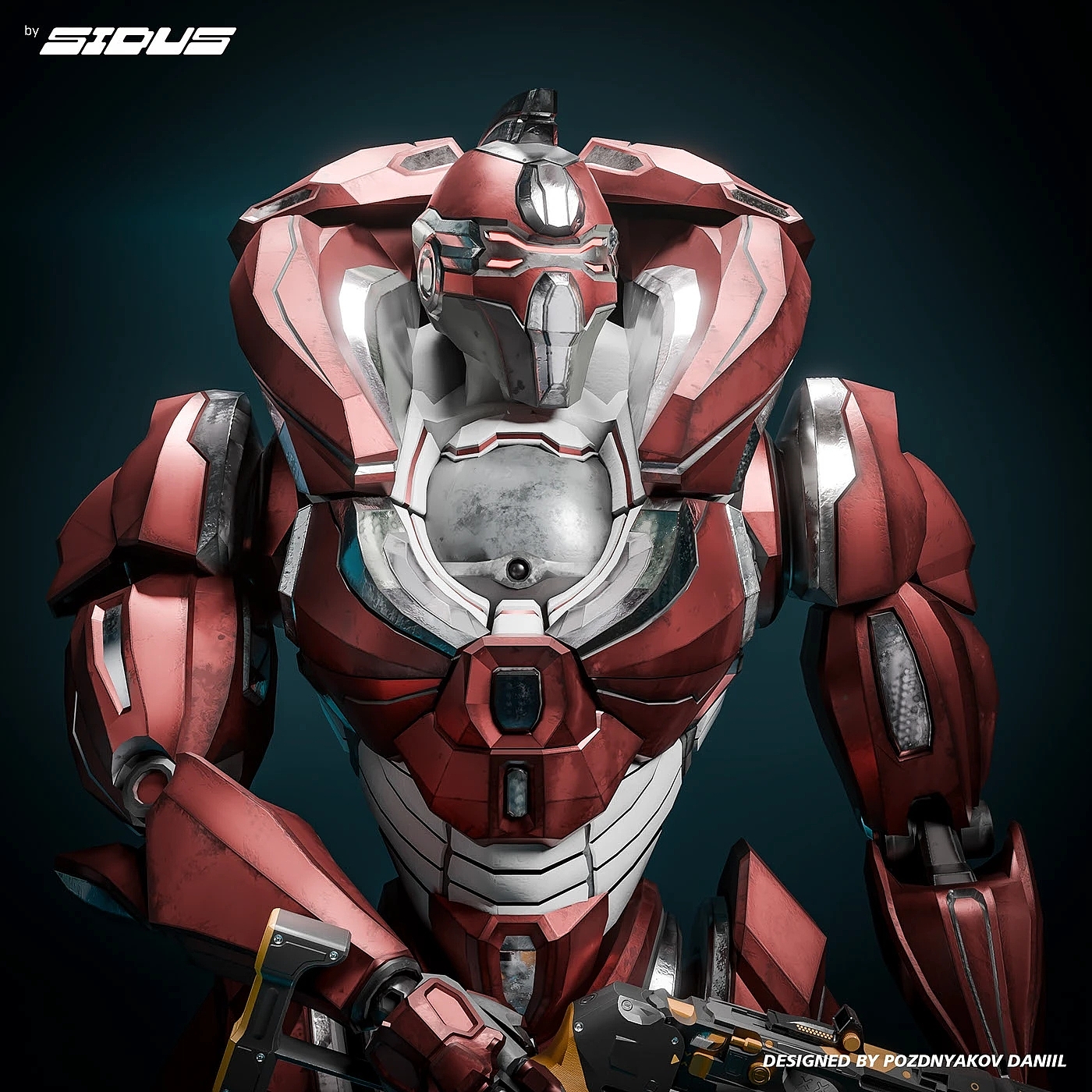 robot，SIDUS HEROES，Cyborg Tank，Mecha tank，Metallic texture，