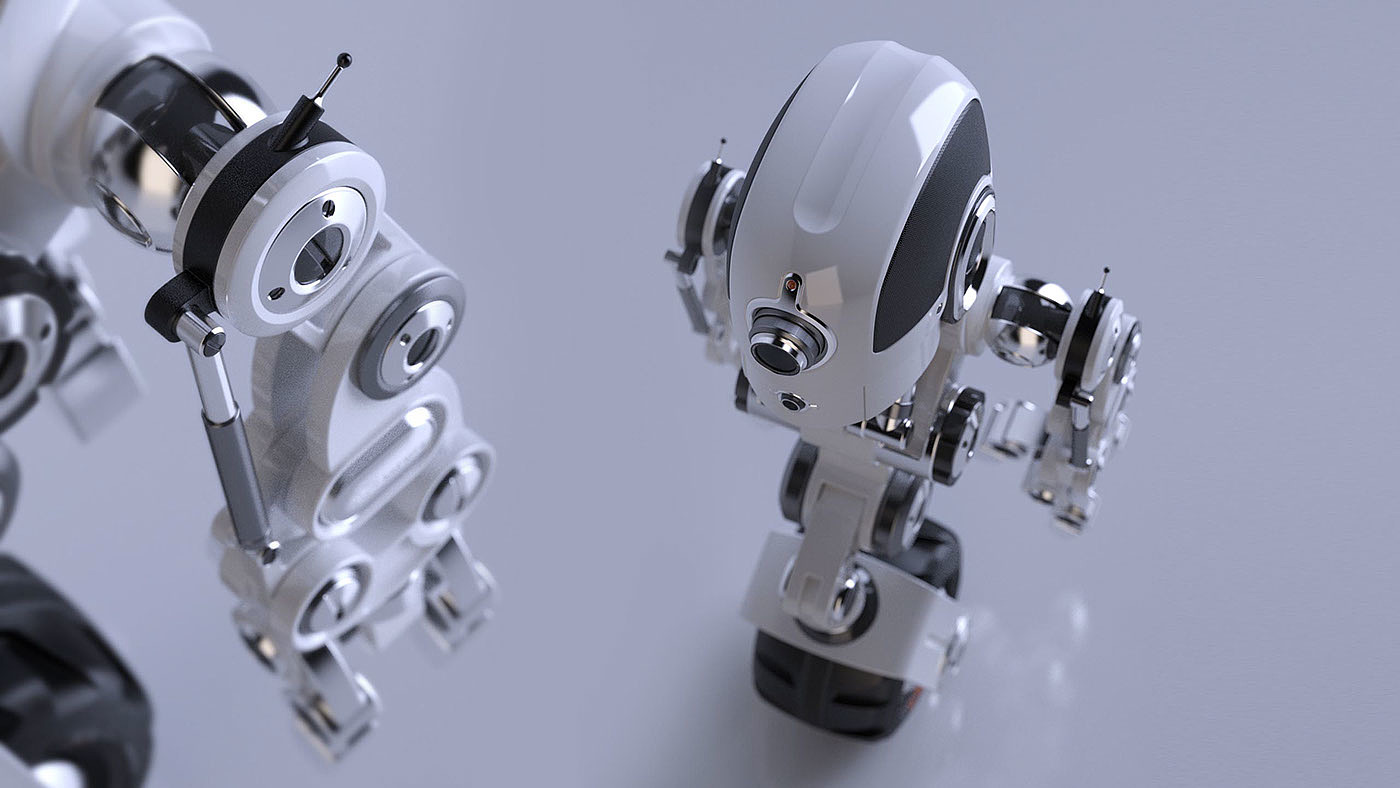 Single wheel，white，robot，intelligence，