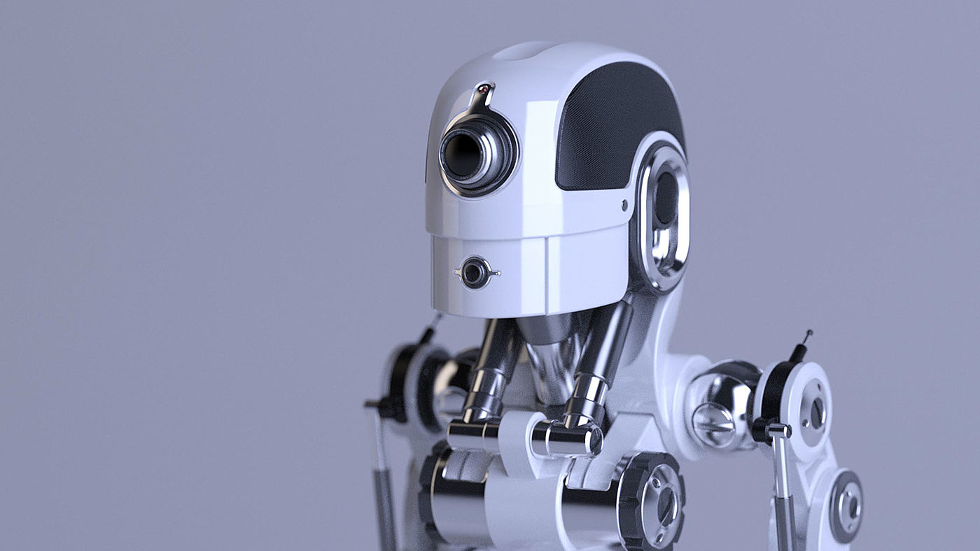 Single wheel，white，robot，intelligence，
