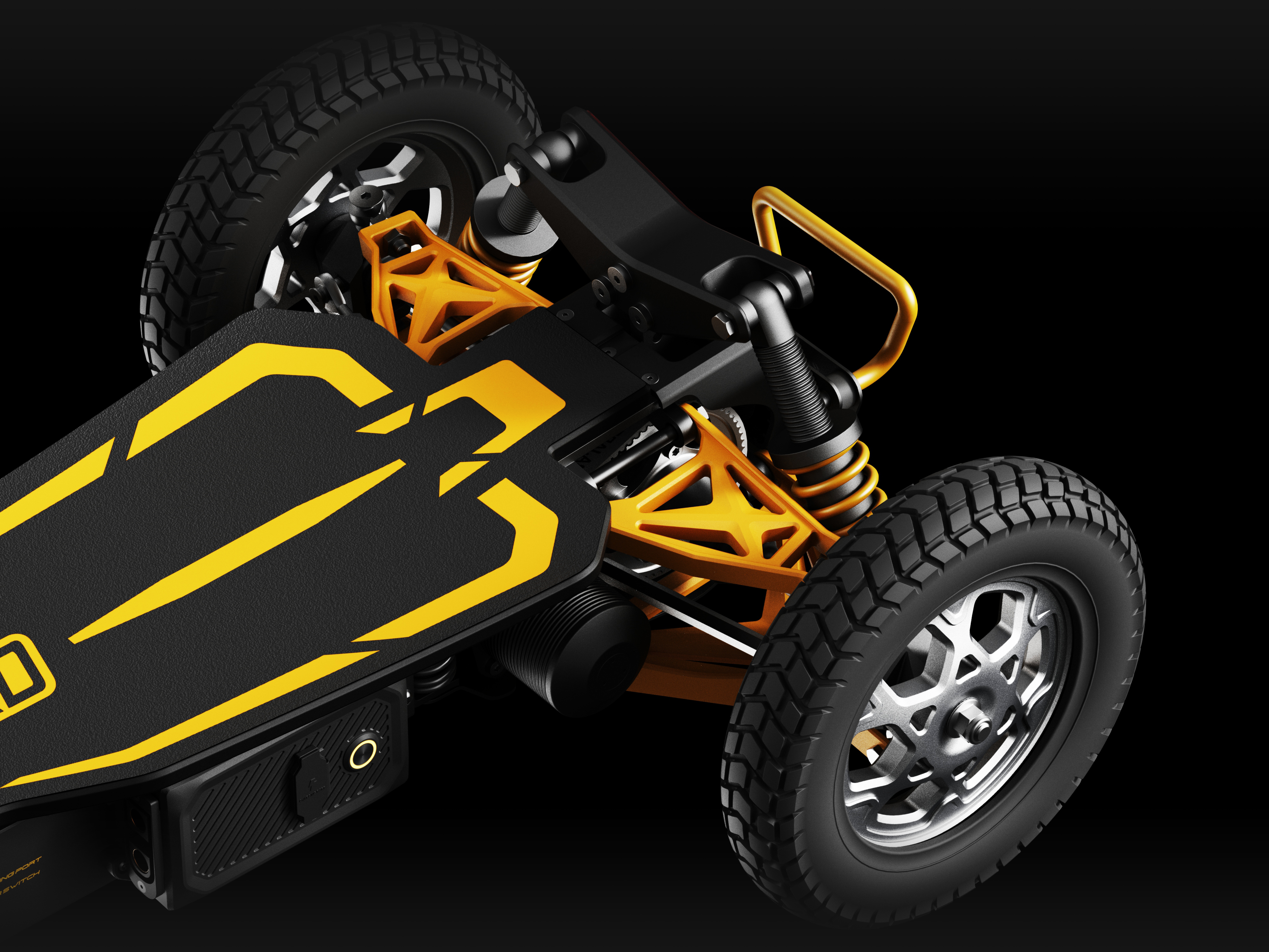 product design，Electric skateboard，cross-country，Independent suspension，