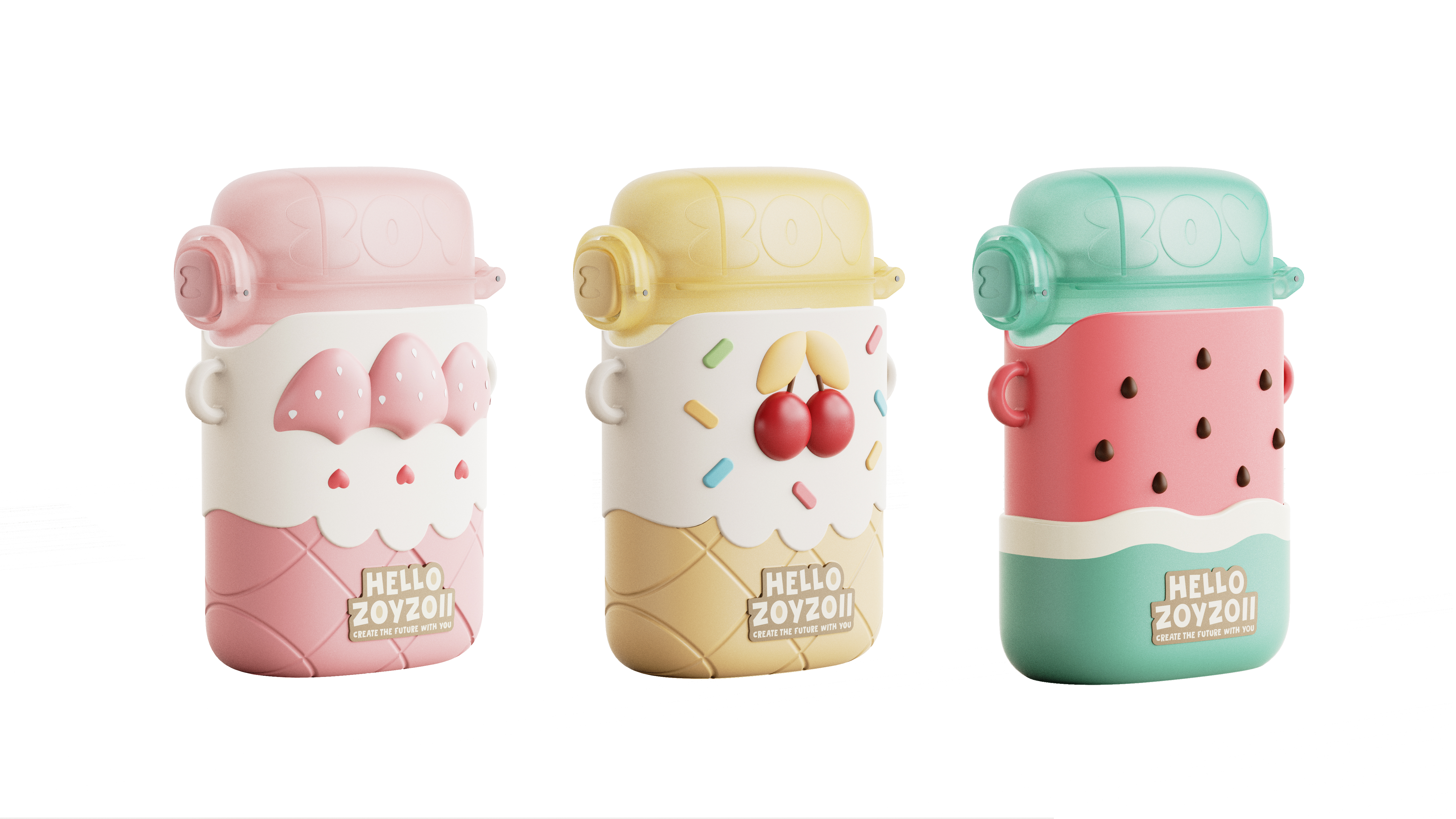 Cold water cup，flat cup，children，Flat Cup-Sweet Summer Dream Series，