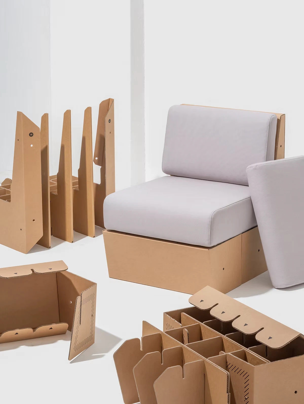 Voyage，PAPER POP，Cardboard Sofa，modularization，Environmental protection design，