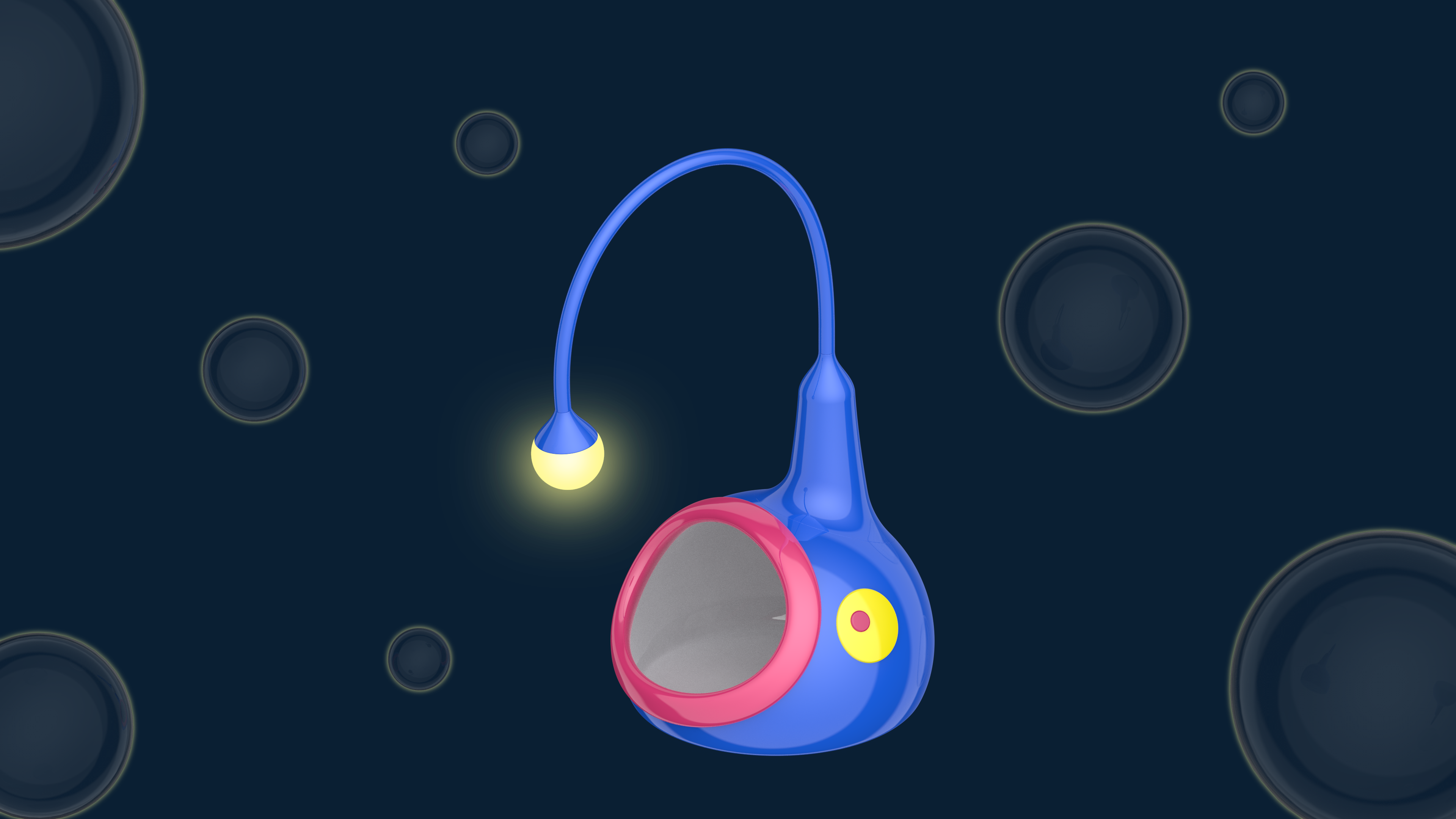 Lantern fish，Desk lamp，interesting，terror，ceramics，Ornaments，Atmosphere lamp，Jewelry box，