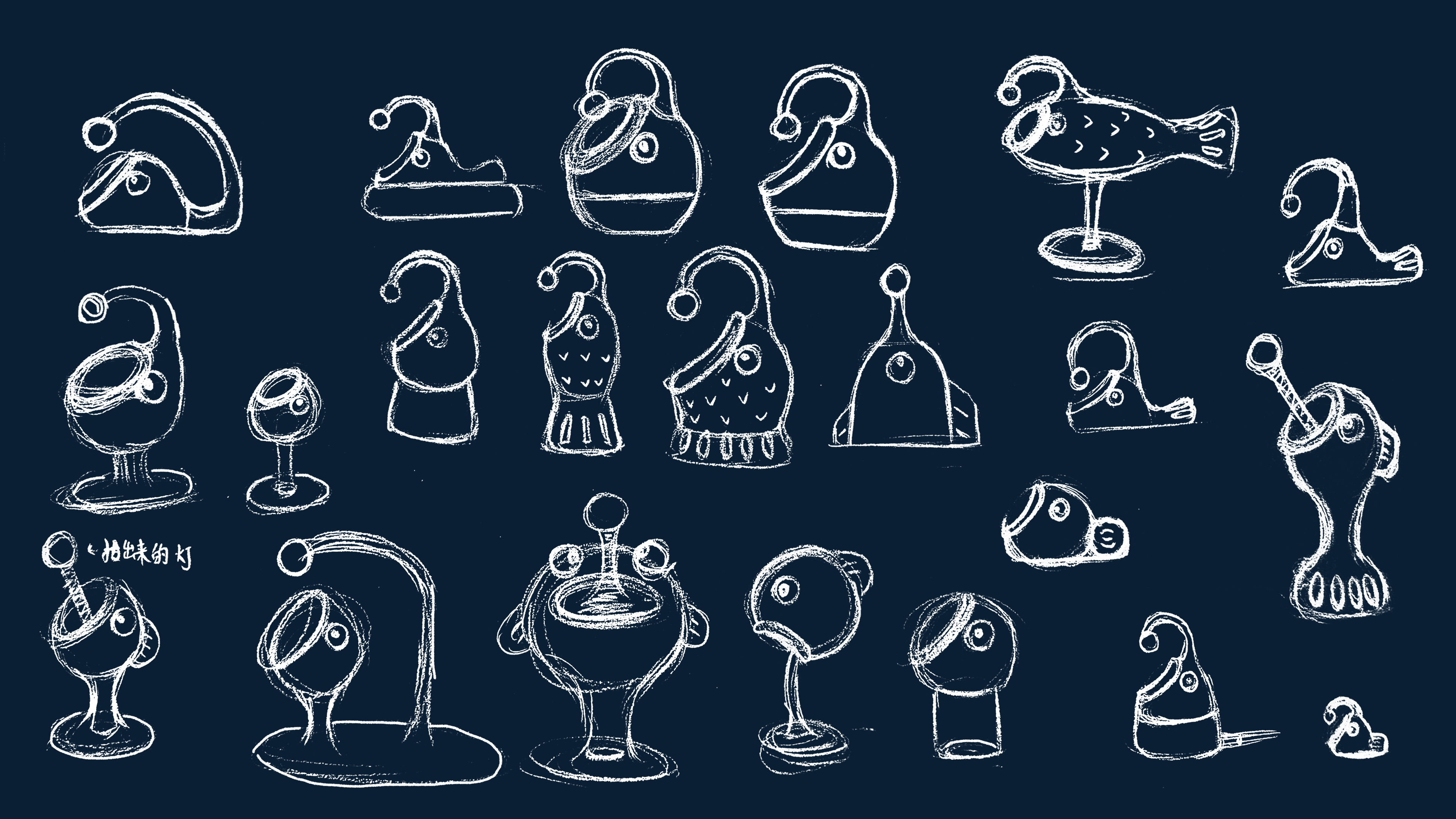 Lantern fish，Desk lamp，interesting，terror，ceramics，Ornaments，Atmosphere lamp，Jewelry box，