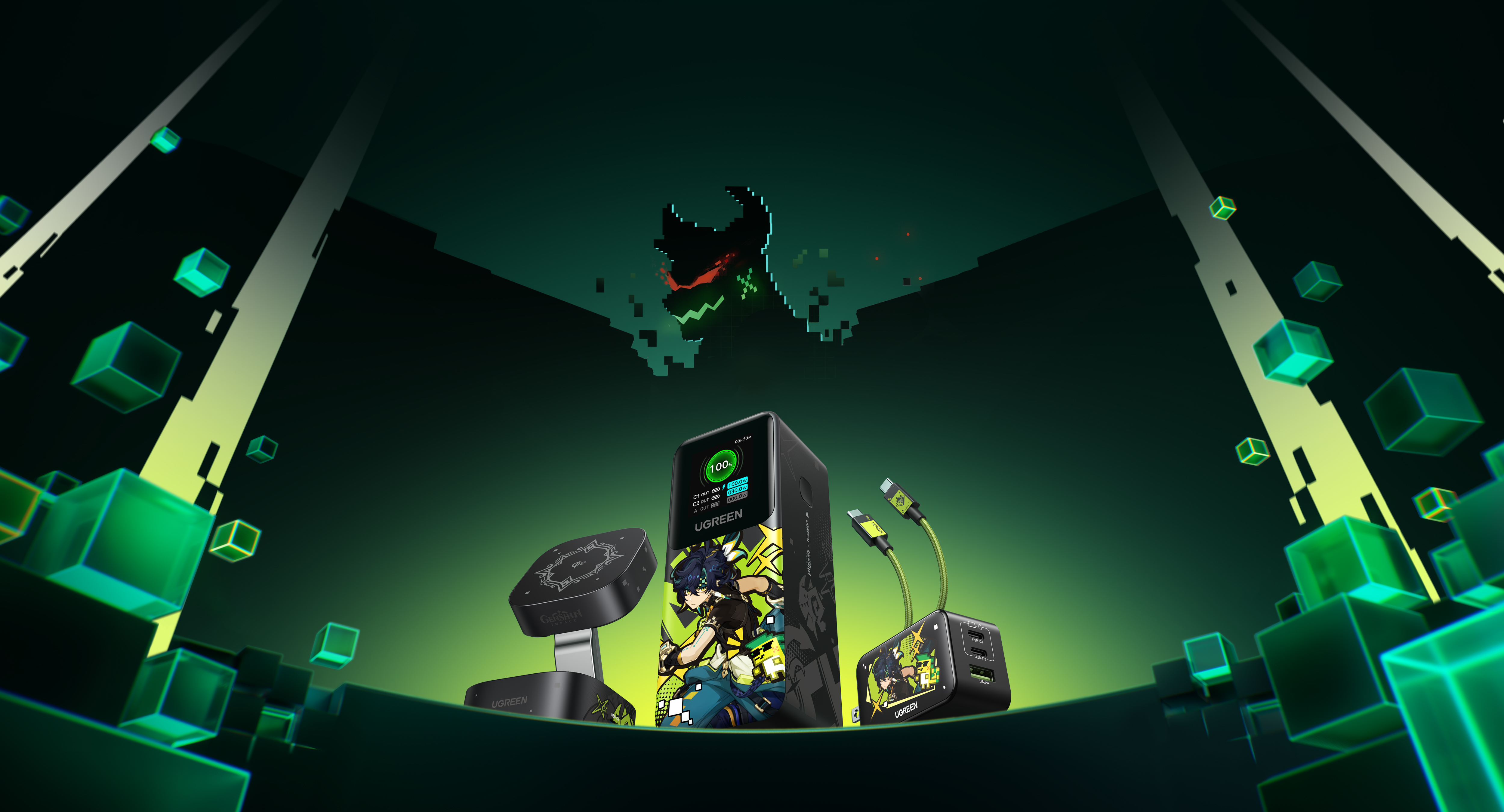 Green couplet，Product rendering，Charging category，The original God joint name，