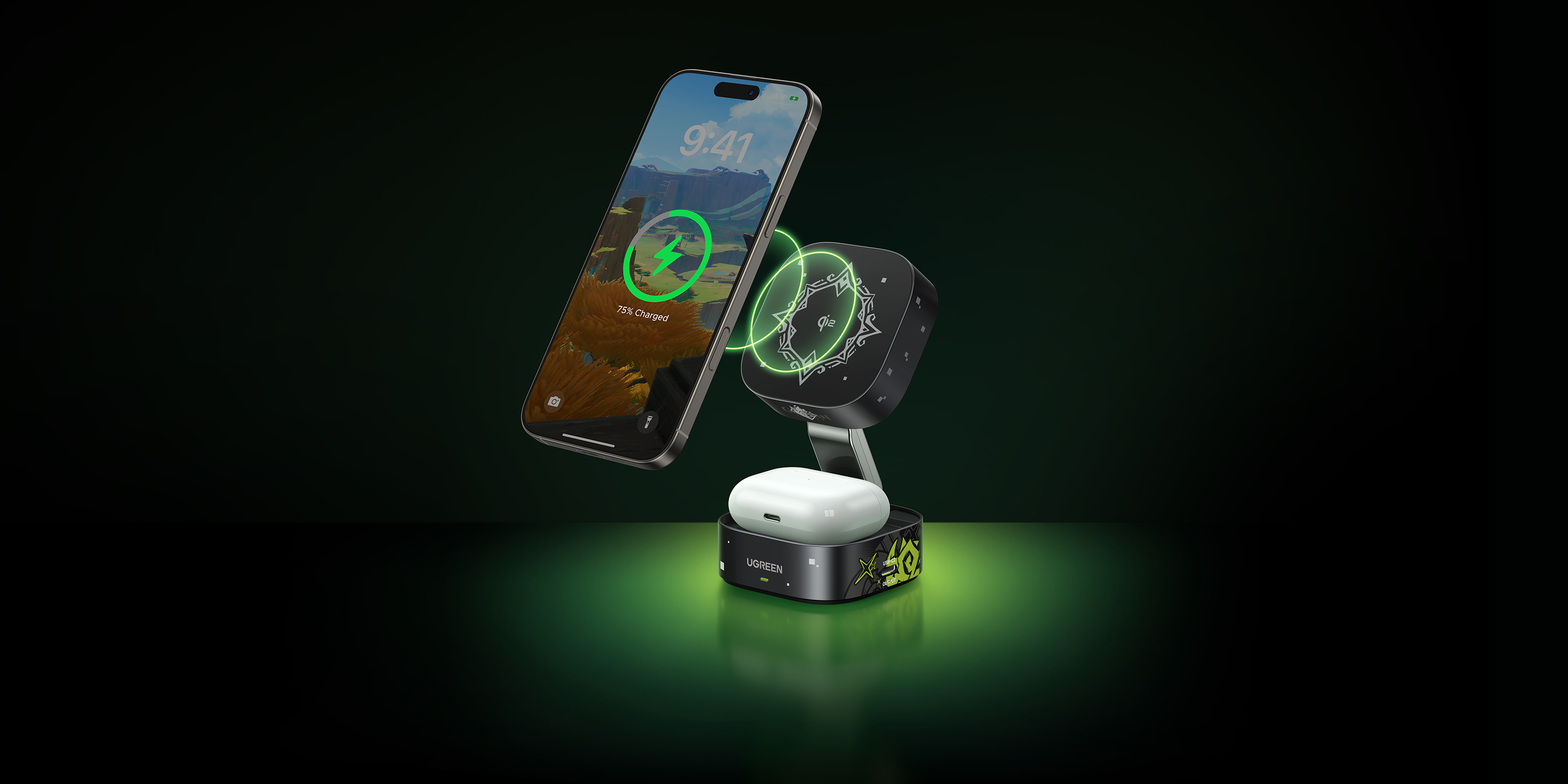 Green couplet，Product rendering，Charging category，The original God joint name，