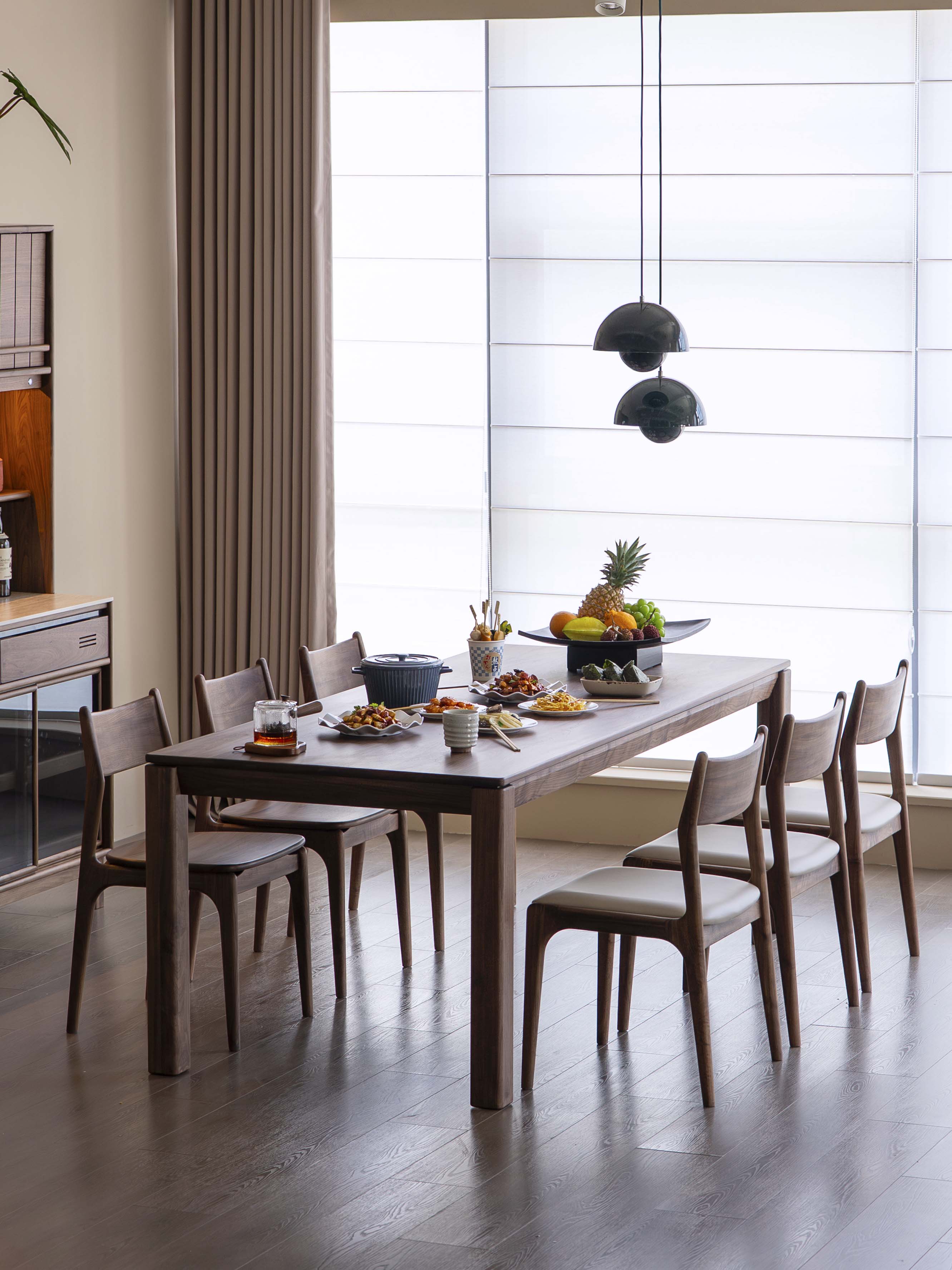 Black walnut furniture，Solid wood furniture，Original design，furniture design ，Solid wood dining table，Large board table，Residential Furniture，