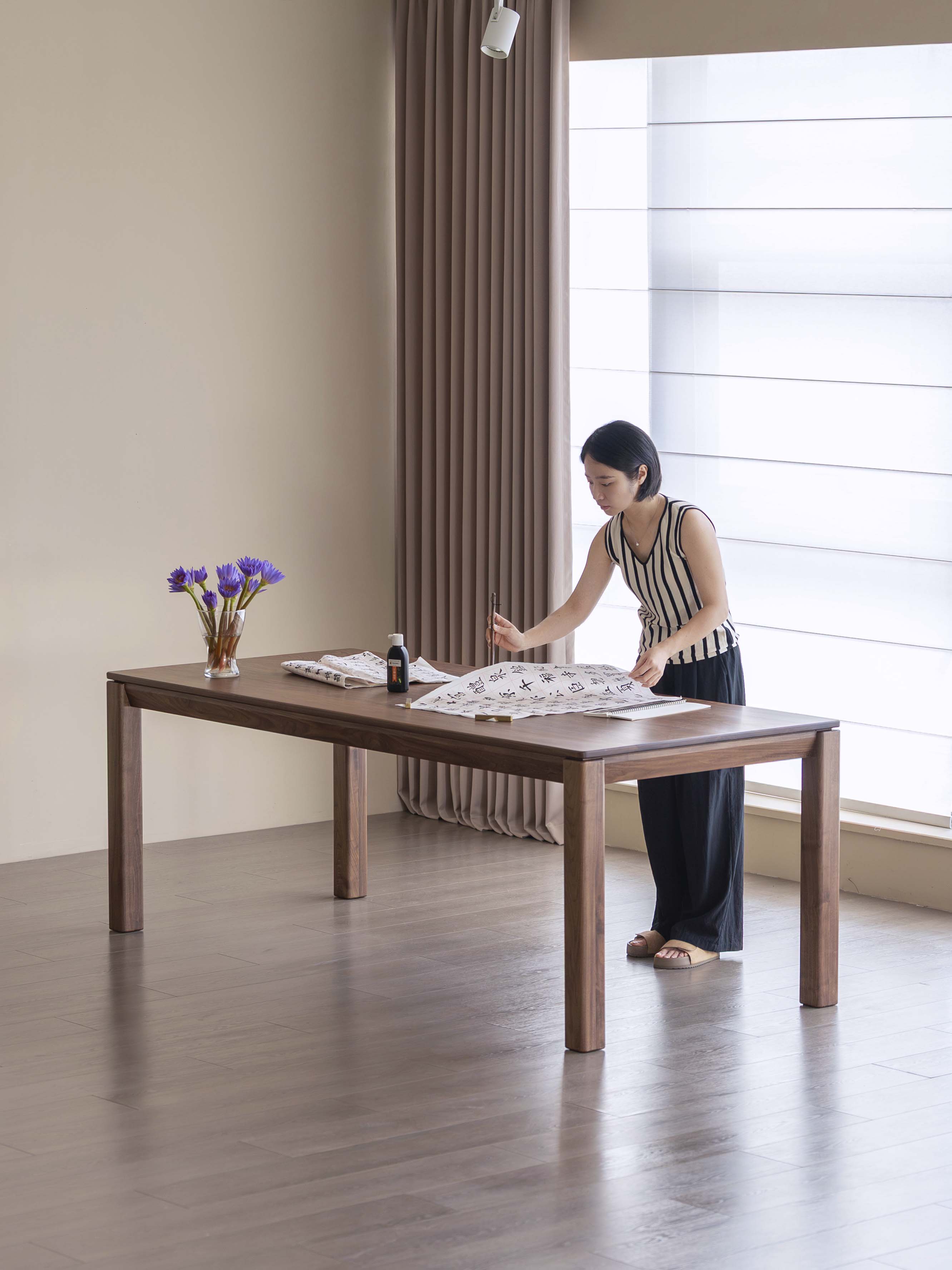 Black walnut furniture，Solid wood furniture，Original design，furniture design ，Solid wood dining table，Large board table，Residential Furniture，