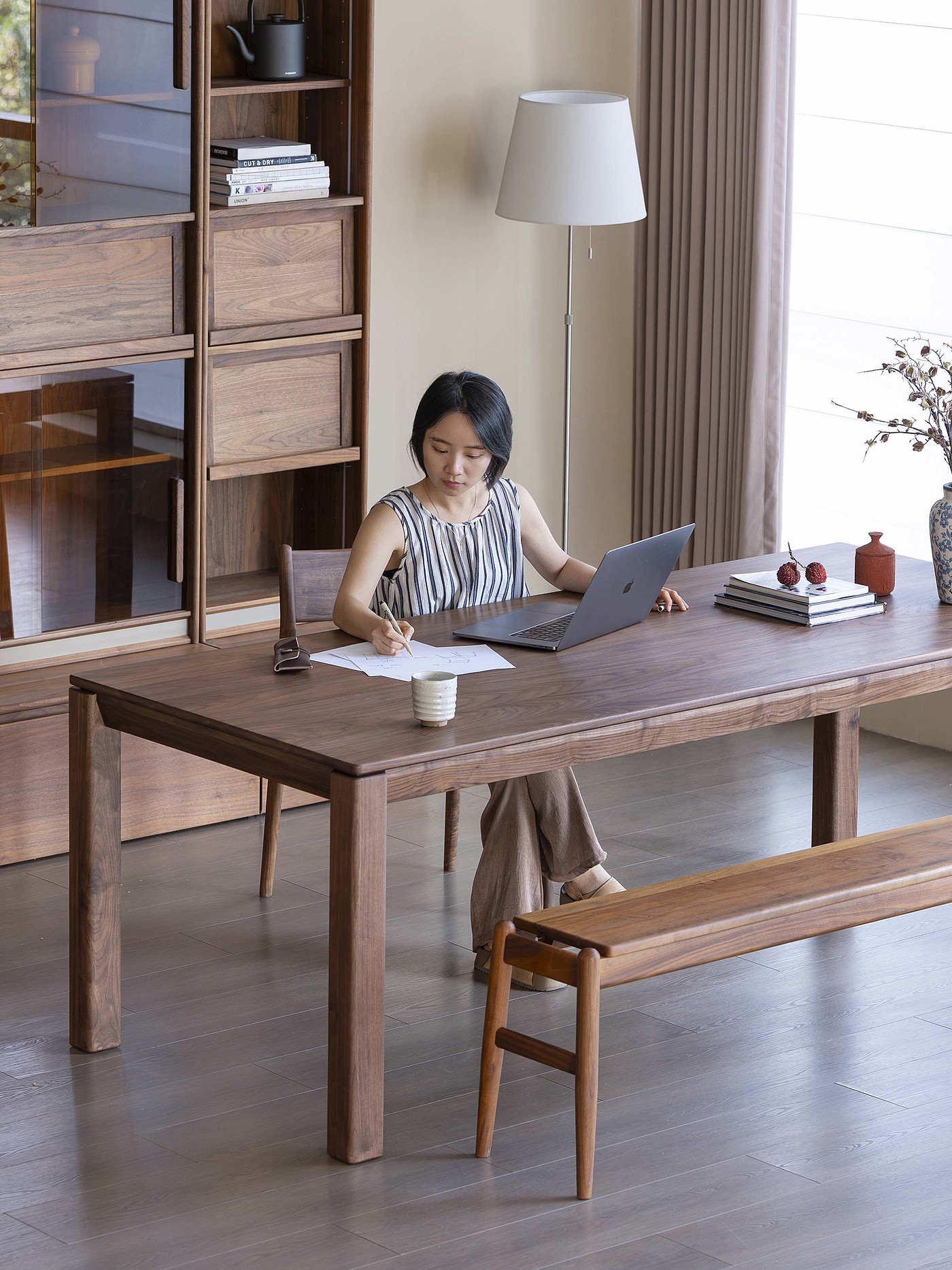 Black walnut furniture，Solid wood furniture，Original design，furniture design ，Solid wood dining table，Large board table，Residential Furniture，