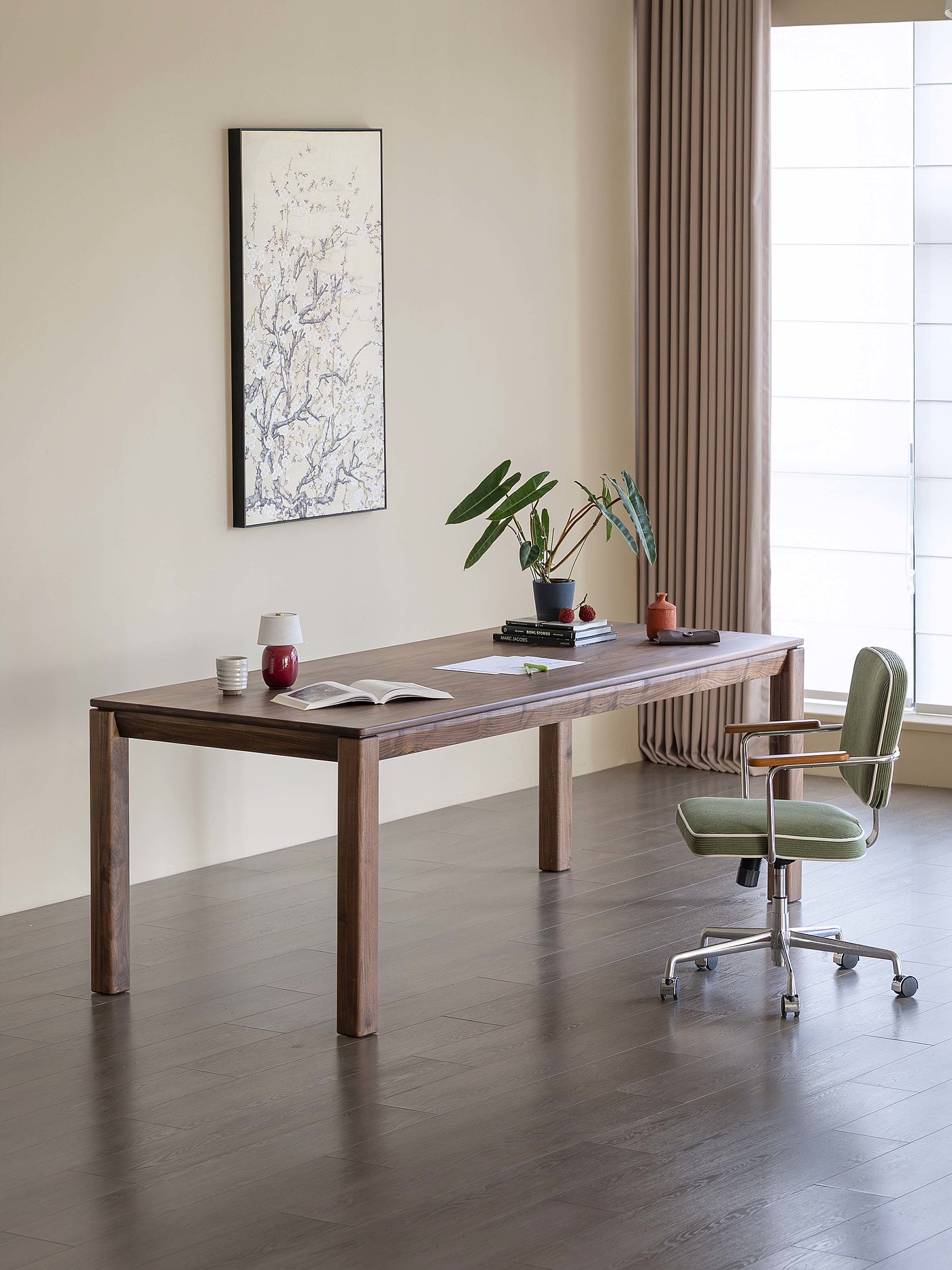 Black walnut furniture，Solid wood furniture，Original design，furniture design ，Solid wood dining table，Large board table，Residential Furniture，