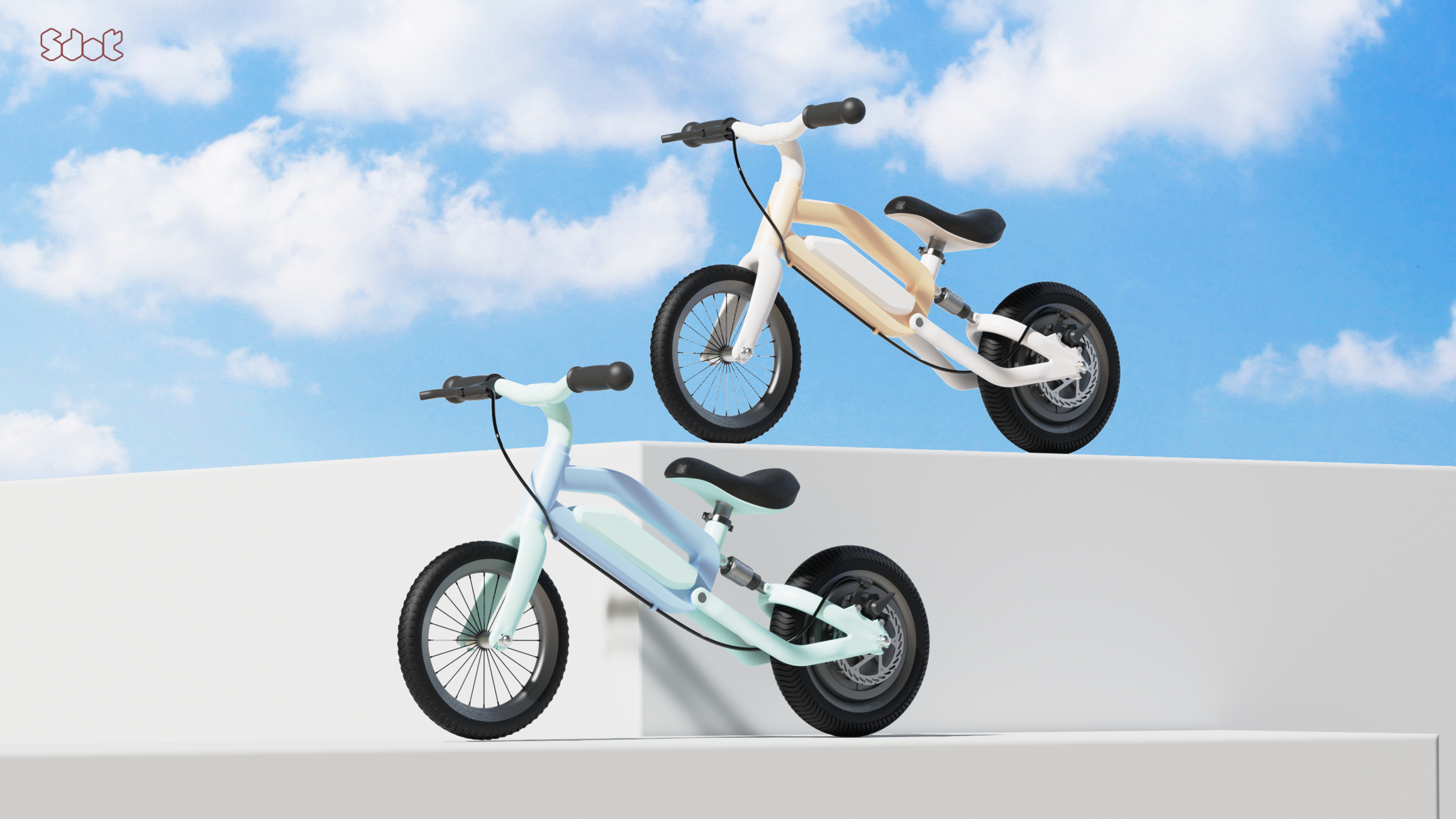 industrial design，product design，Children's balance car，Children's scooter，children，Children design，Children bicycle，