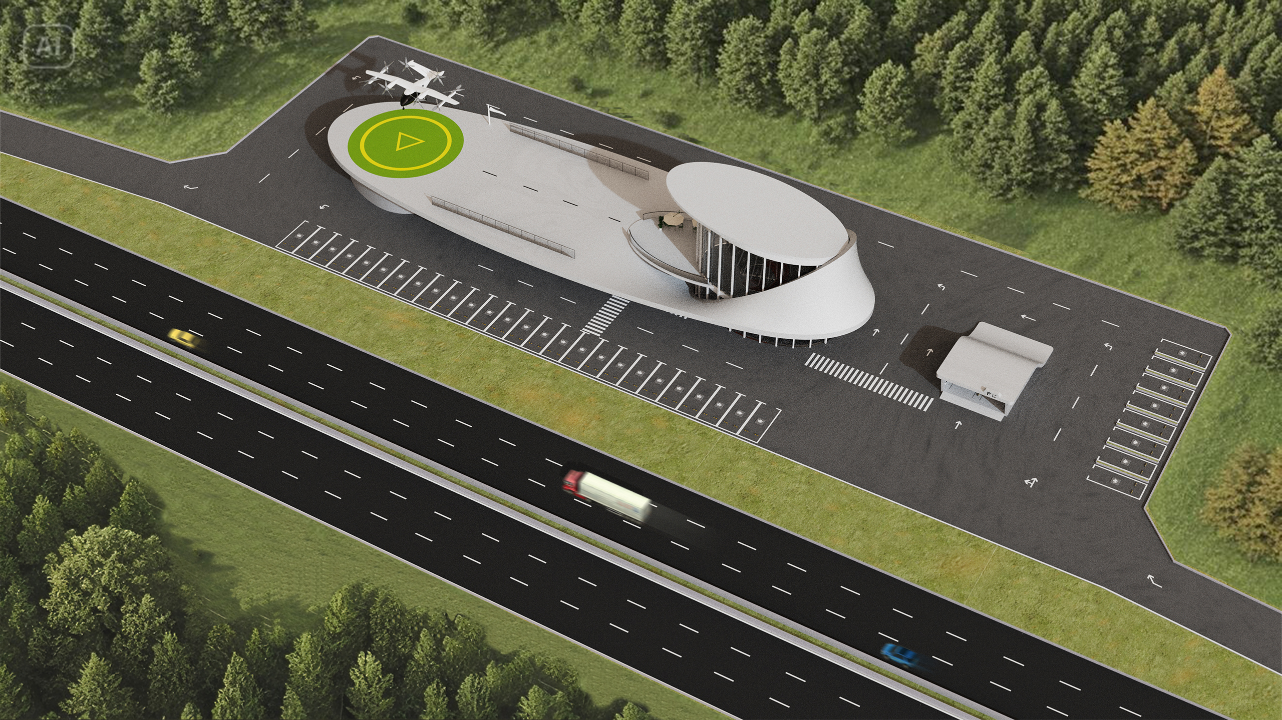 Intelligent charging station，AGV handling robot，Mechanical arm，Charging pile，Car charging，eVTOL，low-altitude economy，Future city，