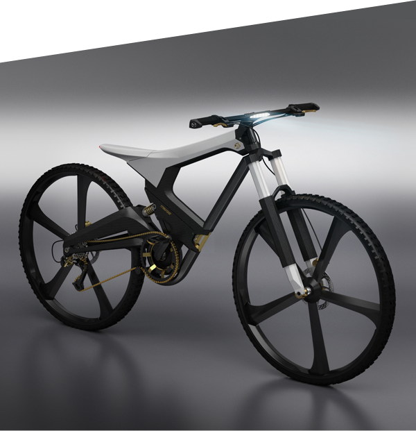 industrial design，outdoors，motion，a mountain country，fold，Bicycle，