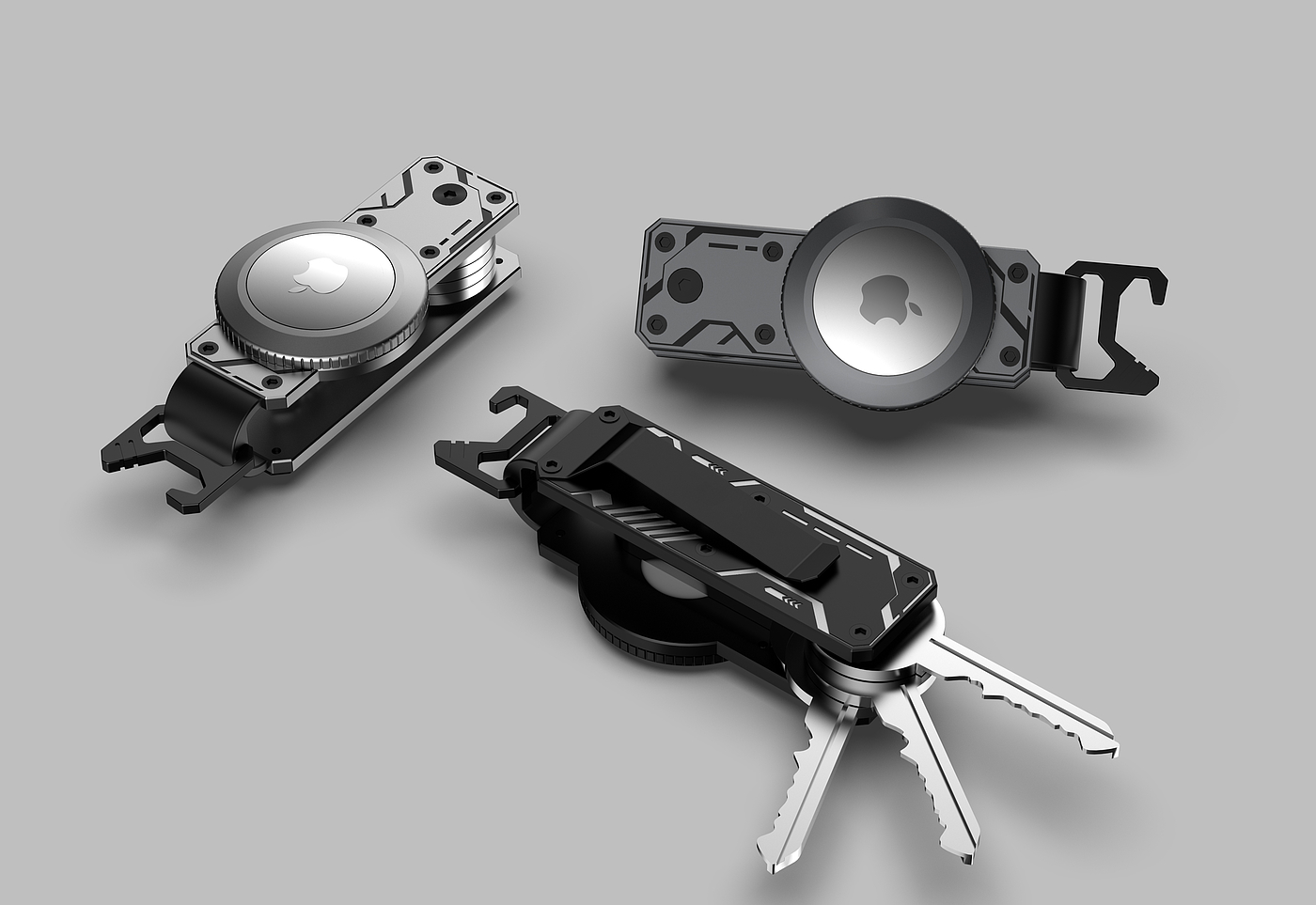 A keychain with tracking locator，