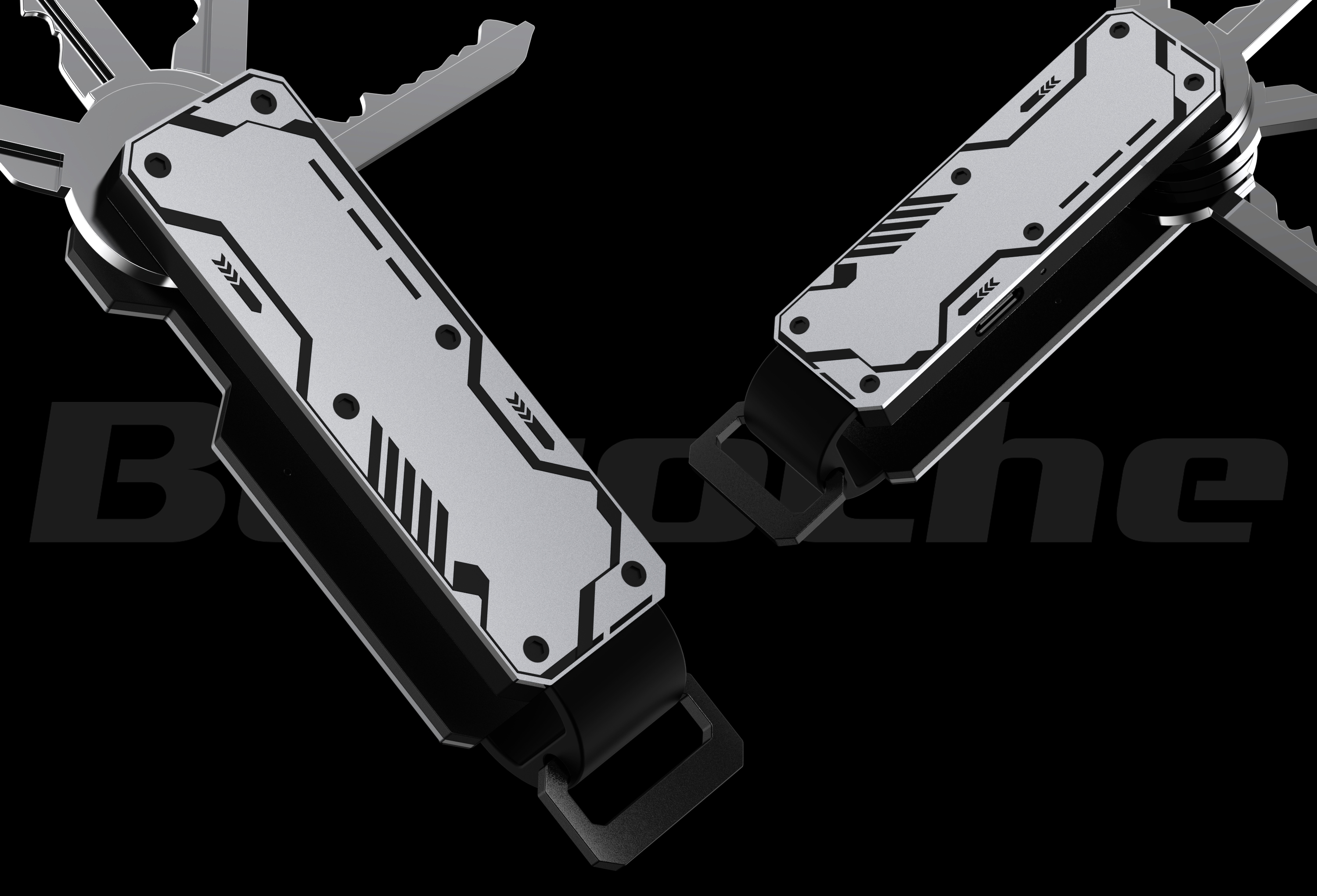 A keychain with tracking locator，