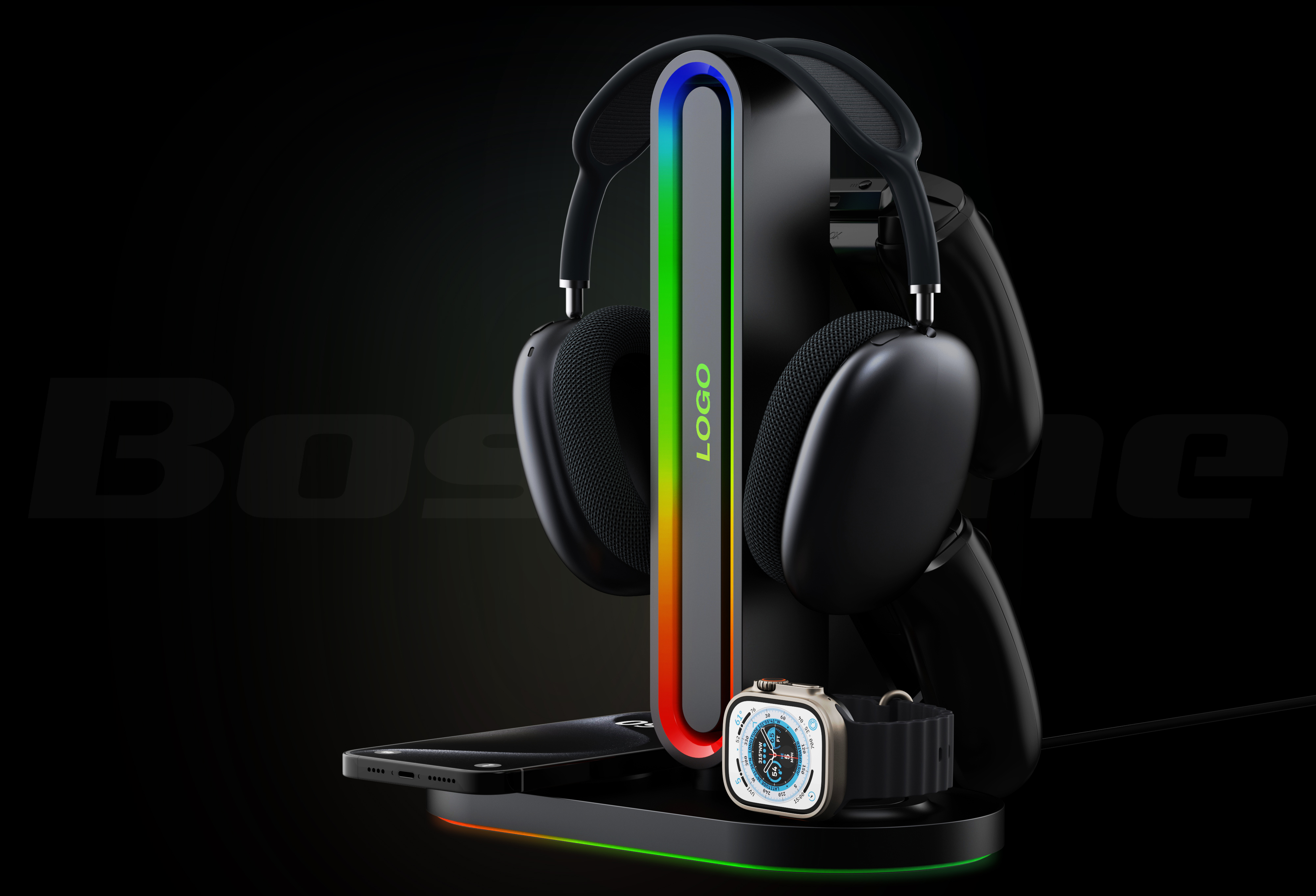 All-in-one LGB gaming headset stand handle iPh，