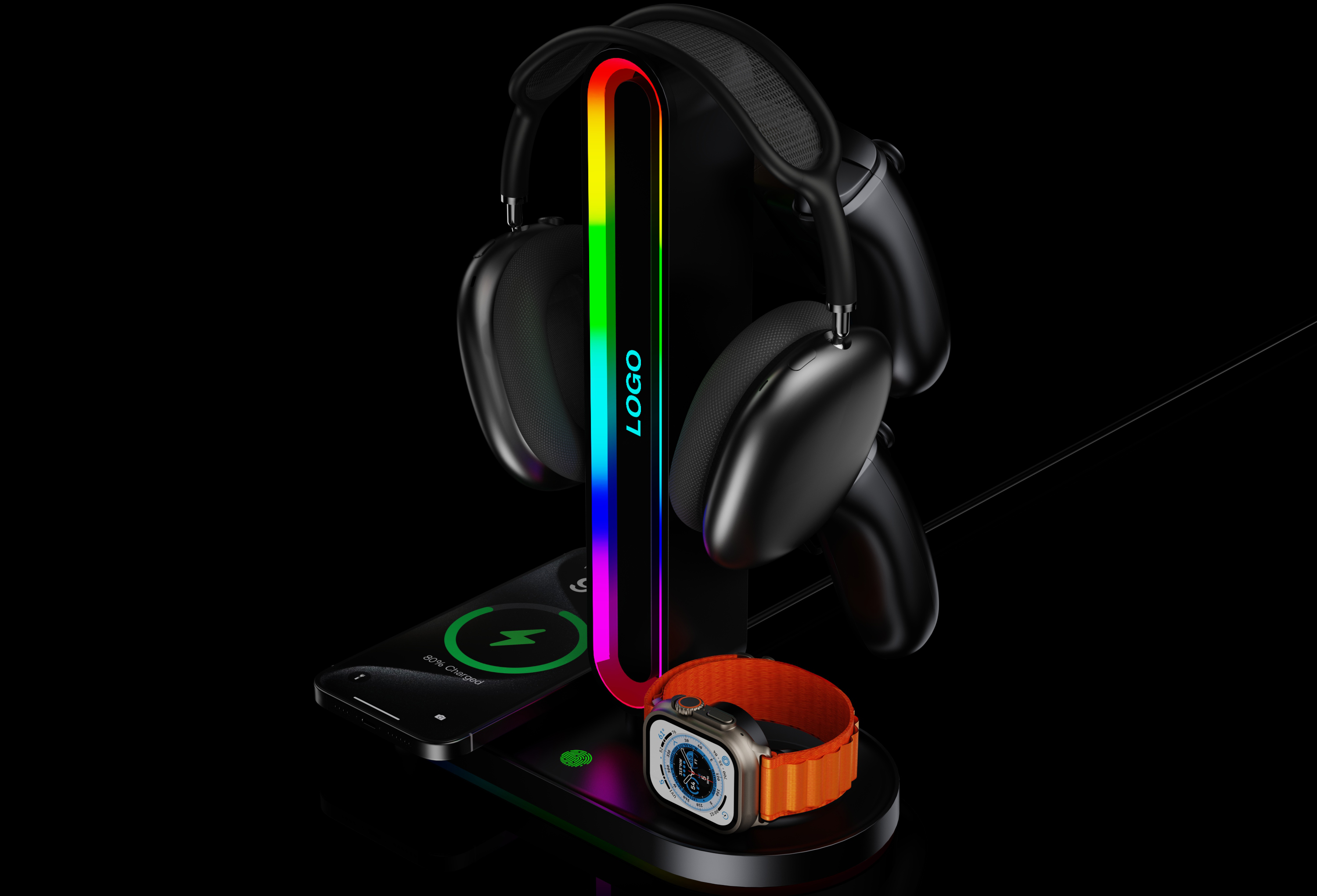 All-in-one LGB gaming headset stand handle iPh，