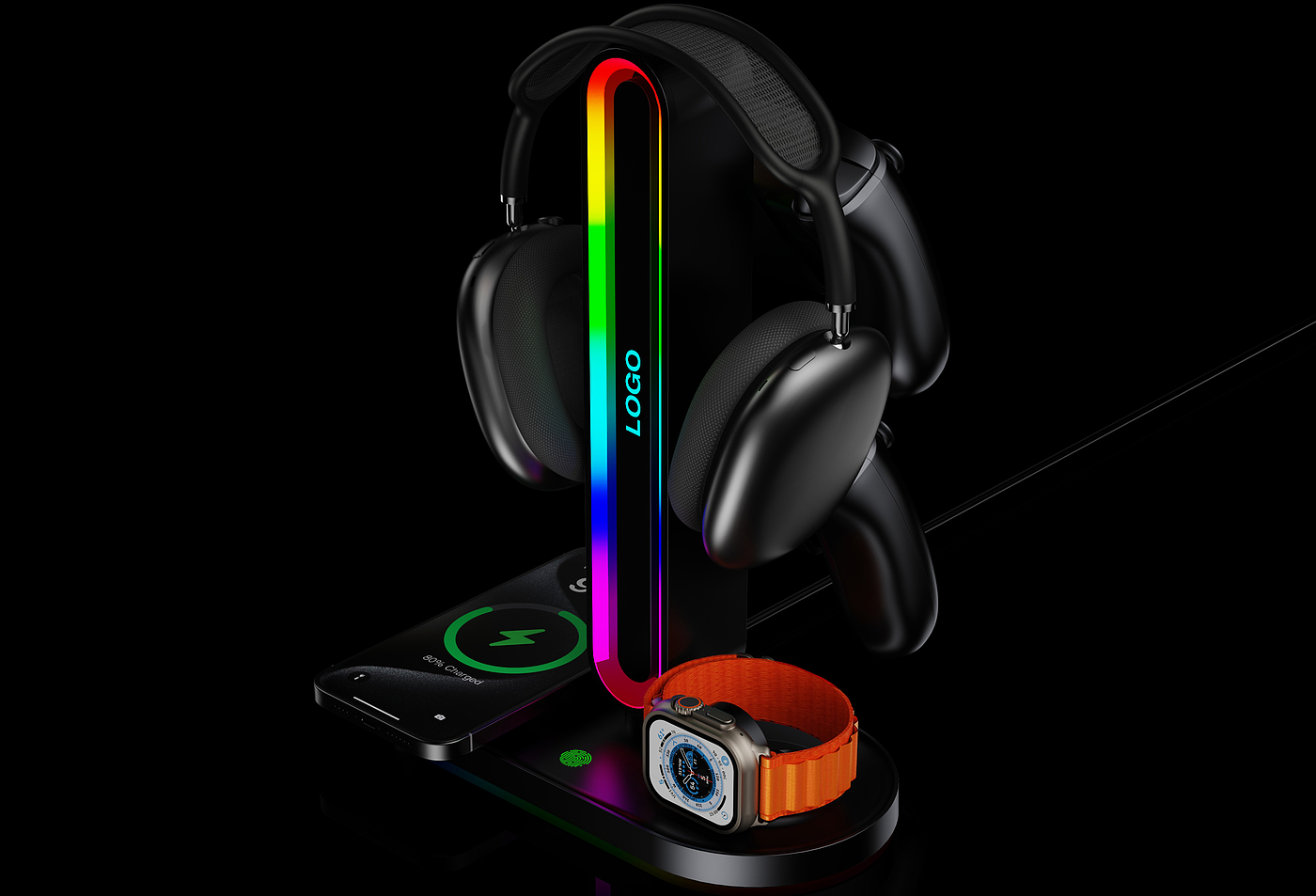 All-in-one LGB gaming headset stand handle iPh，