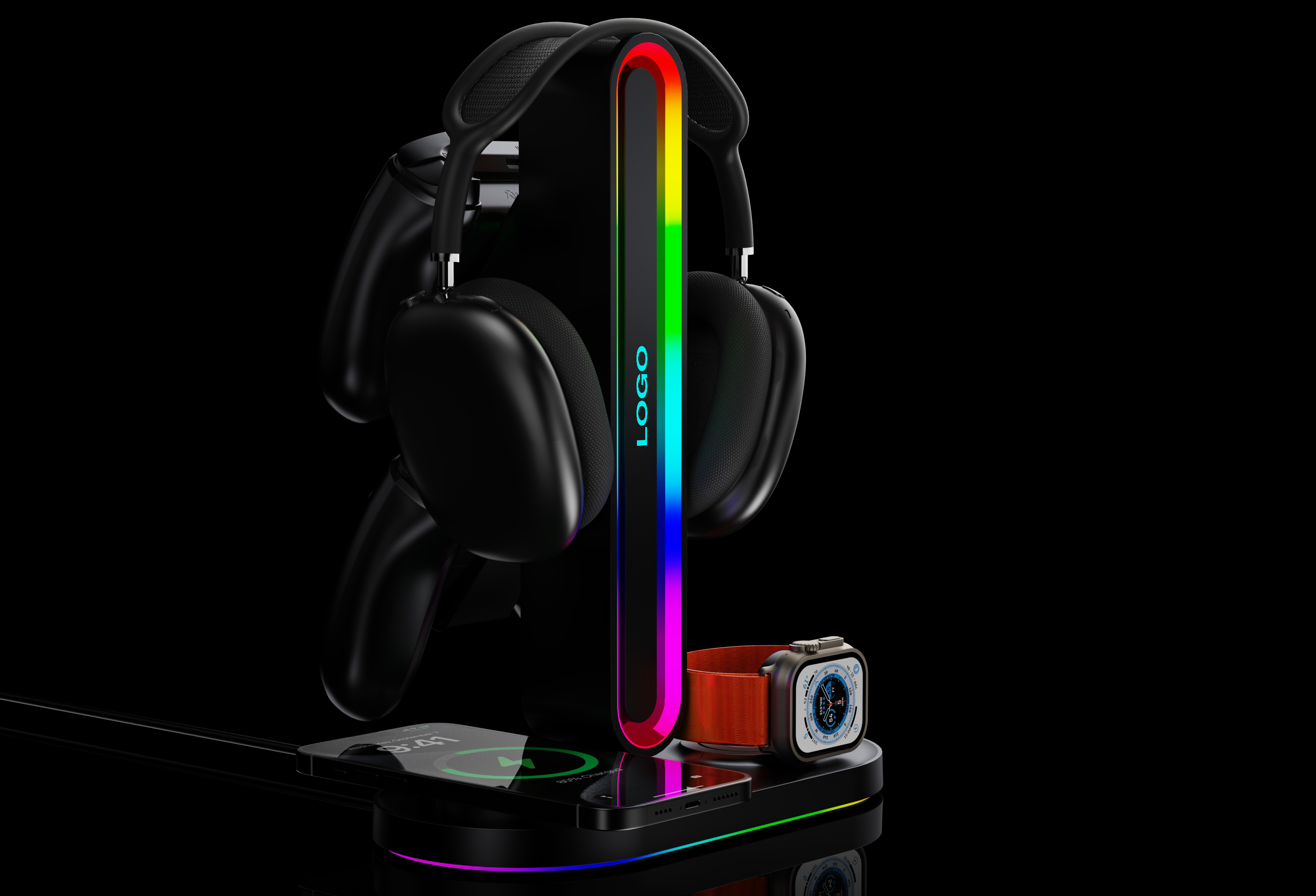 All-in-one LGB gaming headset stand handle iPh，