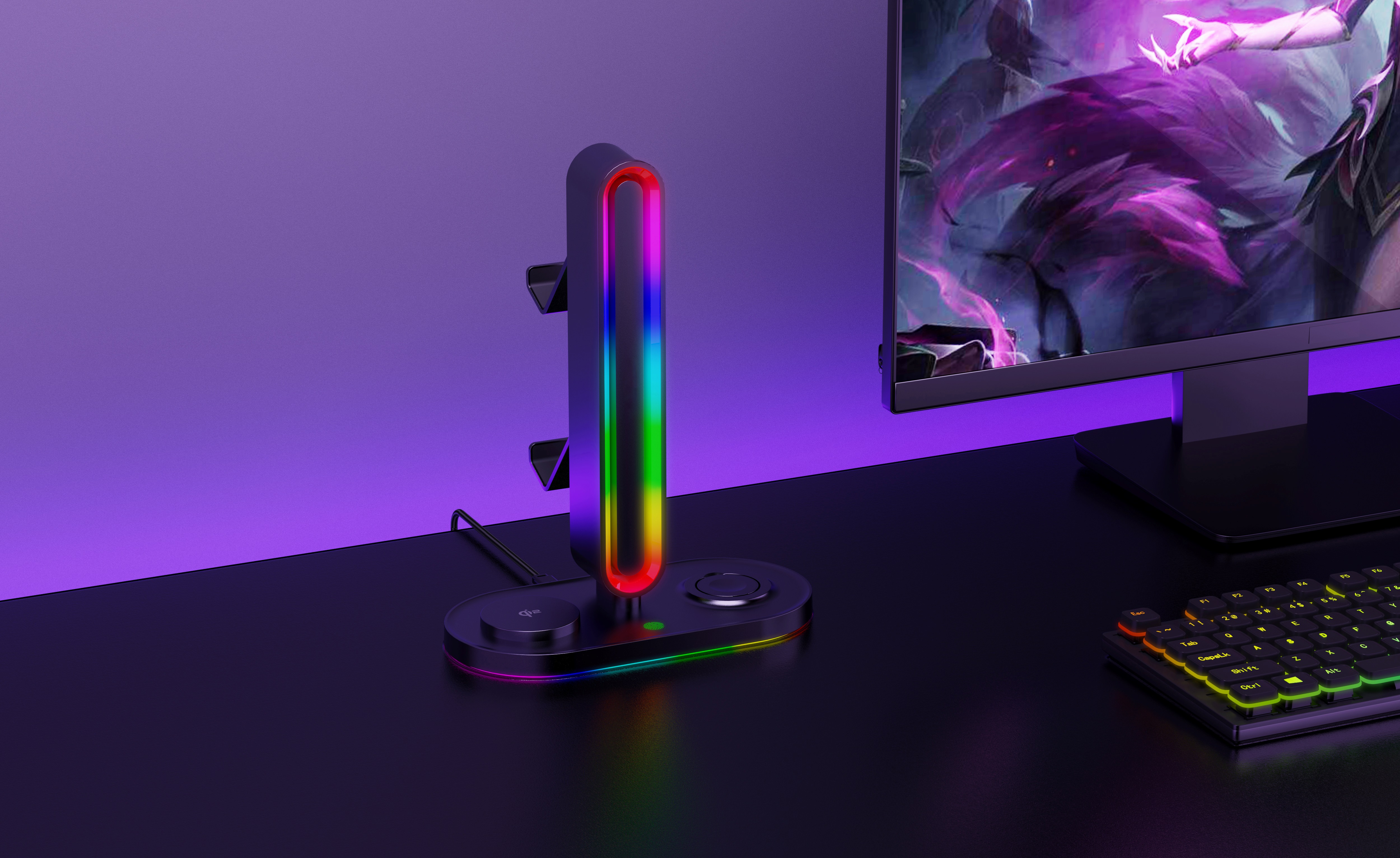 All-in-one LGB gaming headset stand handle iPh，