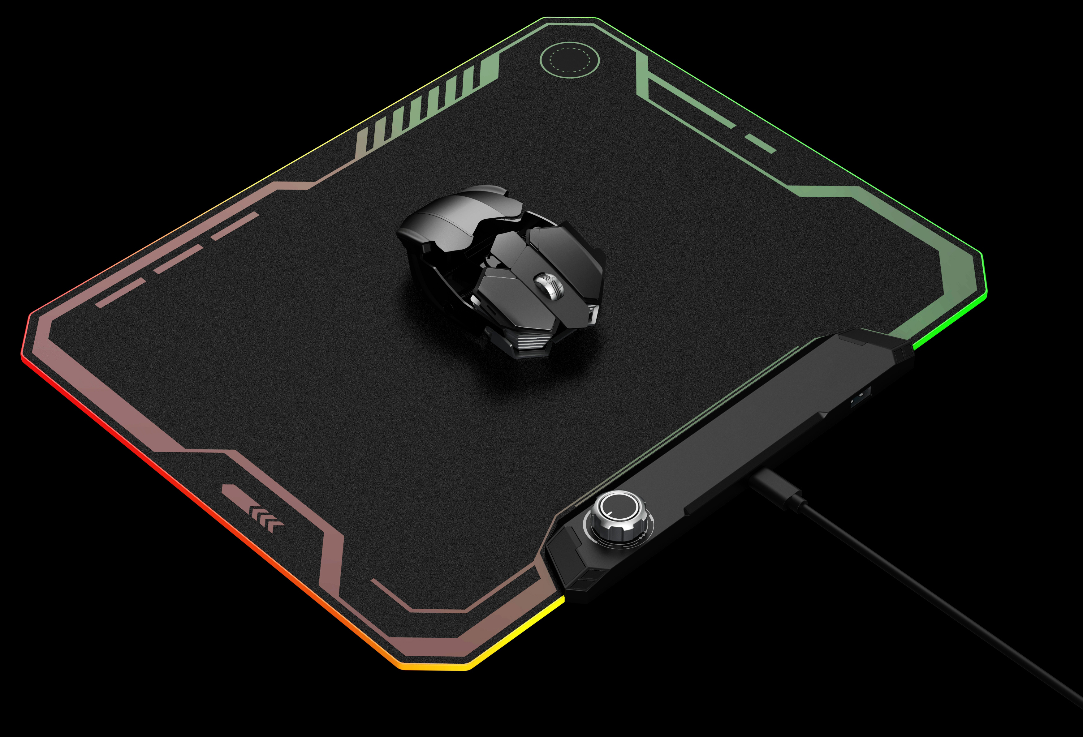 A luminous mouse pad with LGB adjustable light，