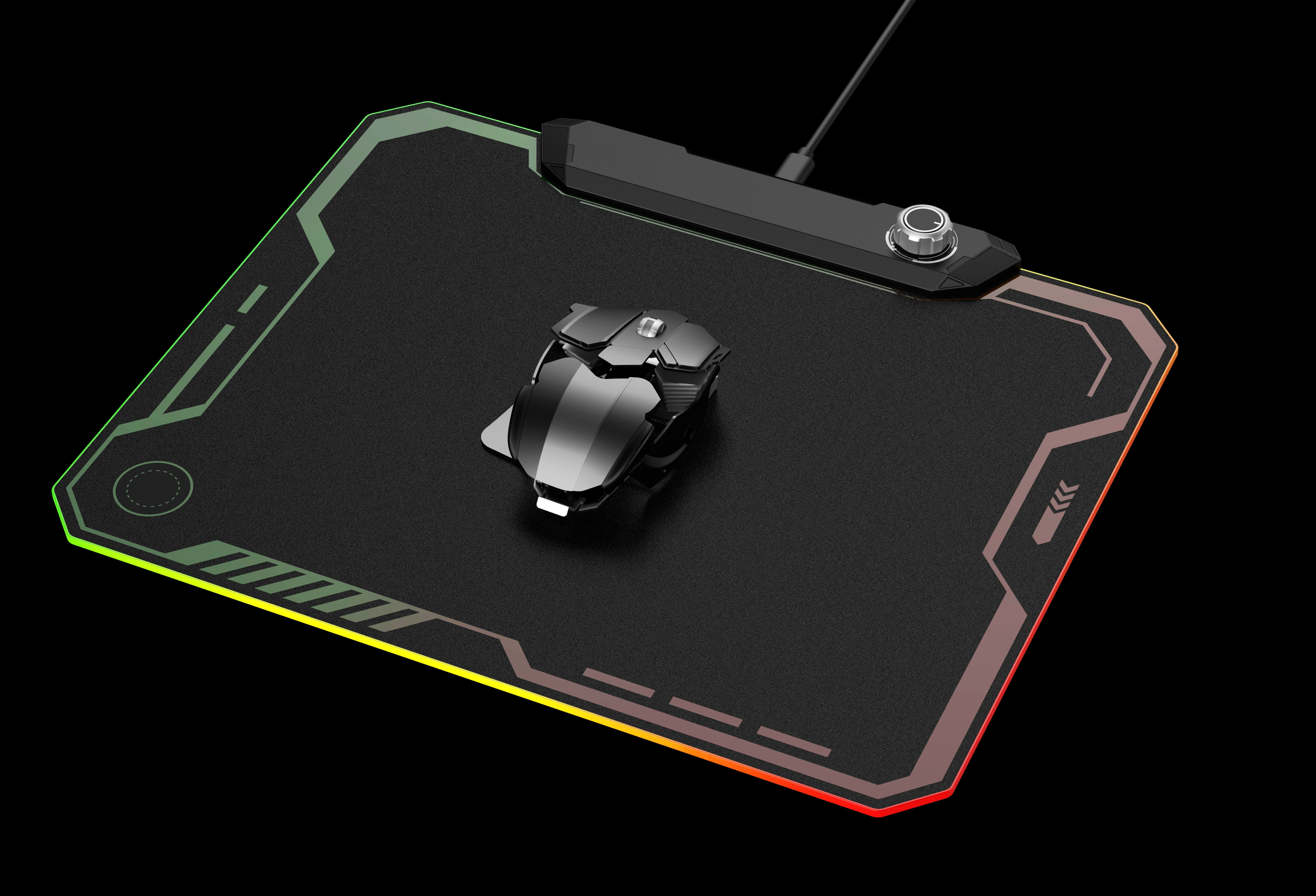 A luminous mouse pad with LGB adjustable light，