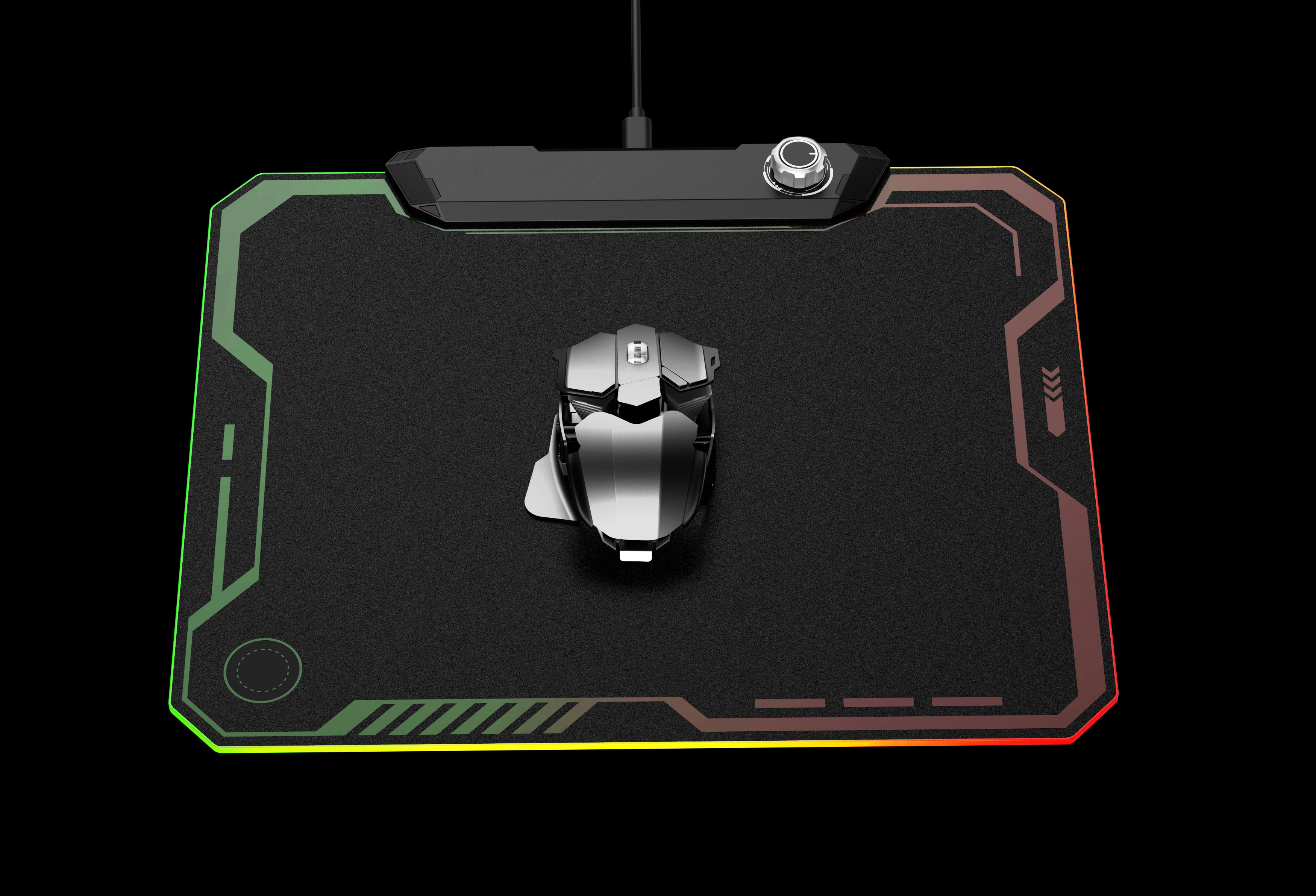 A luminous mouse pad with LGB adjustable light，