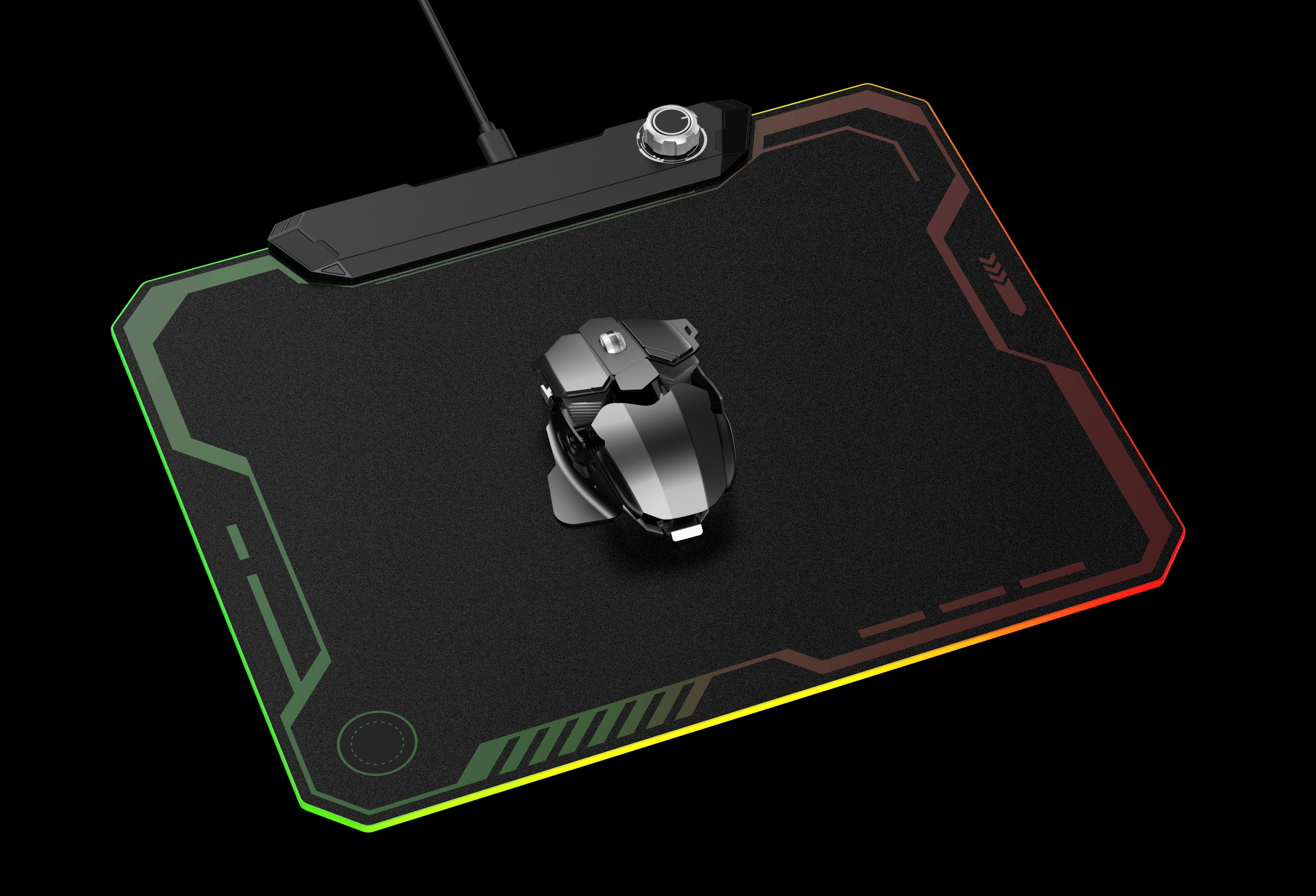 A luminous mouse pad with LGB adjustable light，