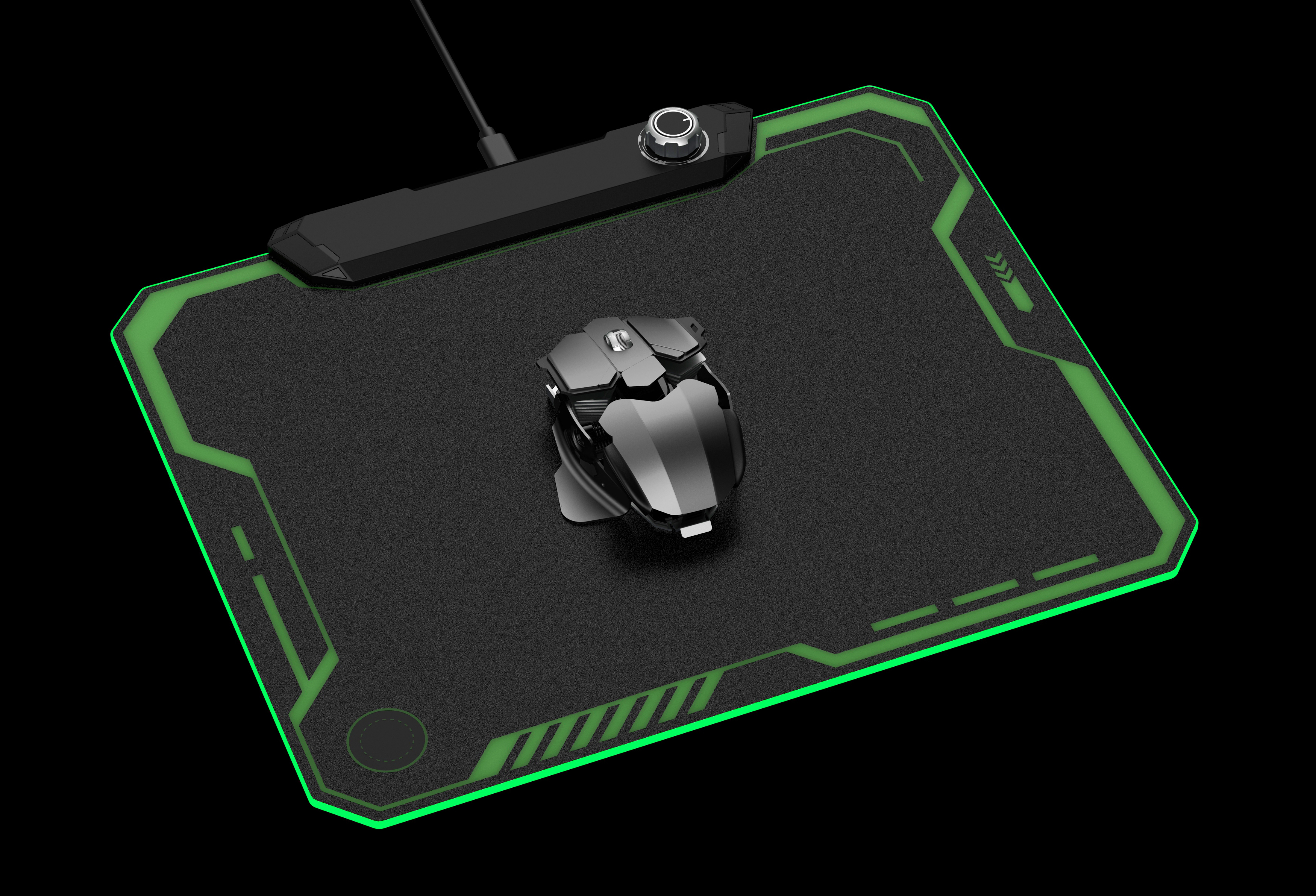 A luminous mouse pad with LGB adjustable light，