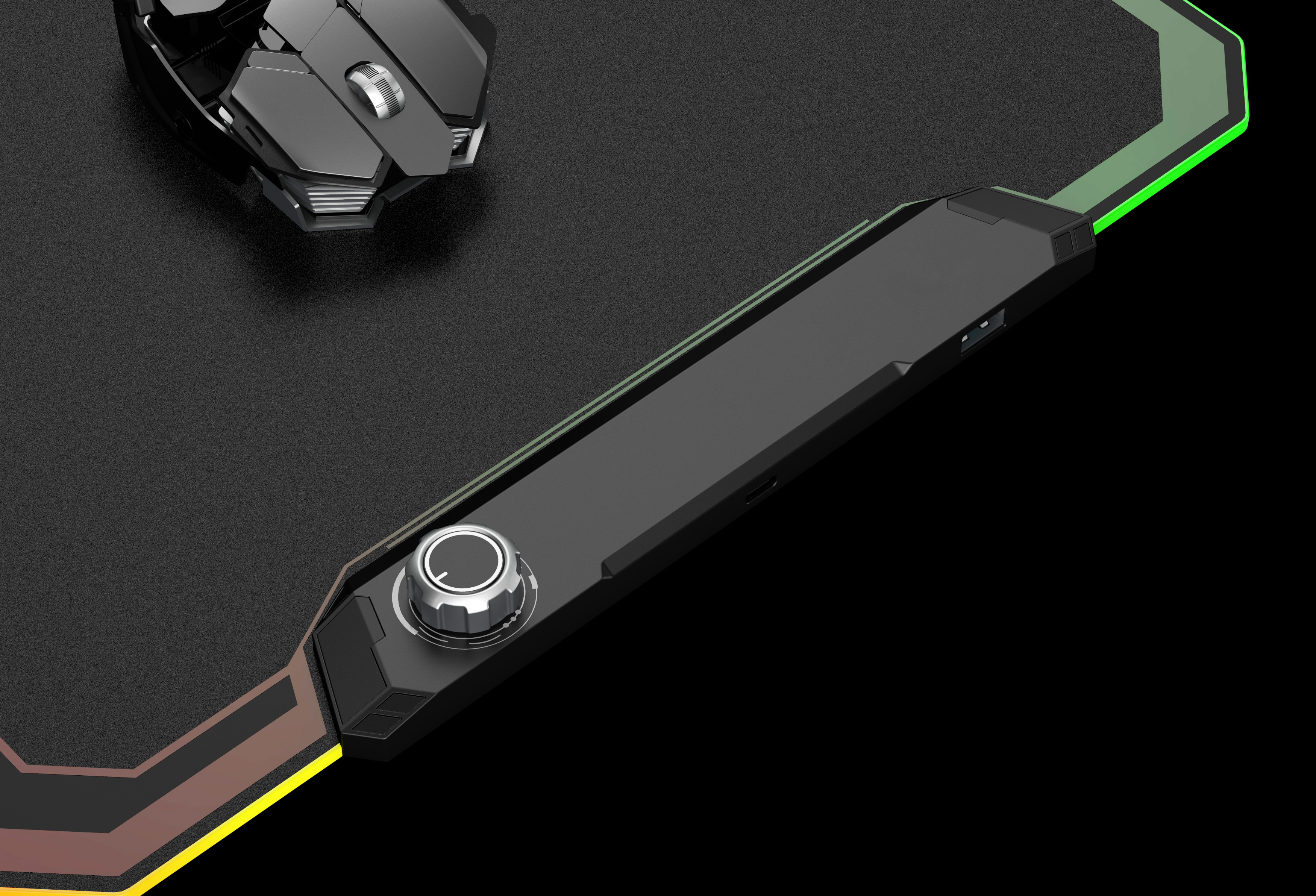 A luminous mouse pad with LGB adjustable light，