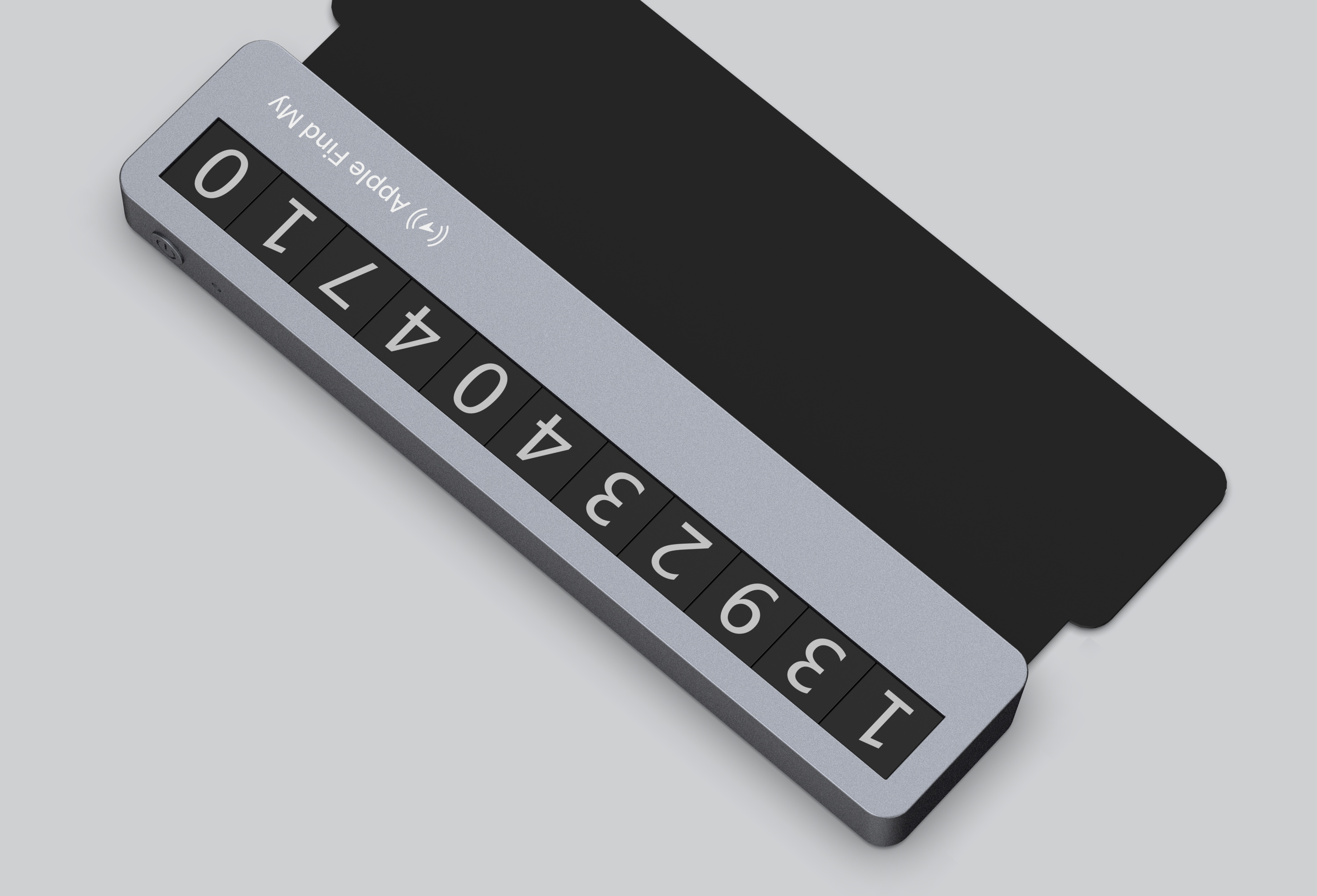 Stop sign with Find My tracking locator，