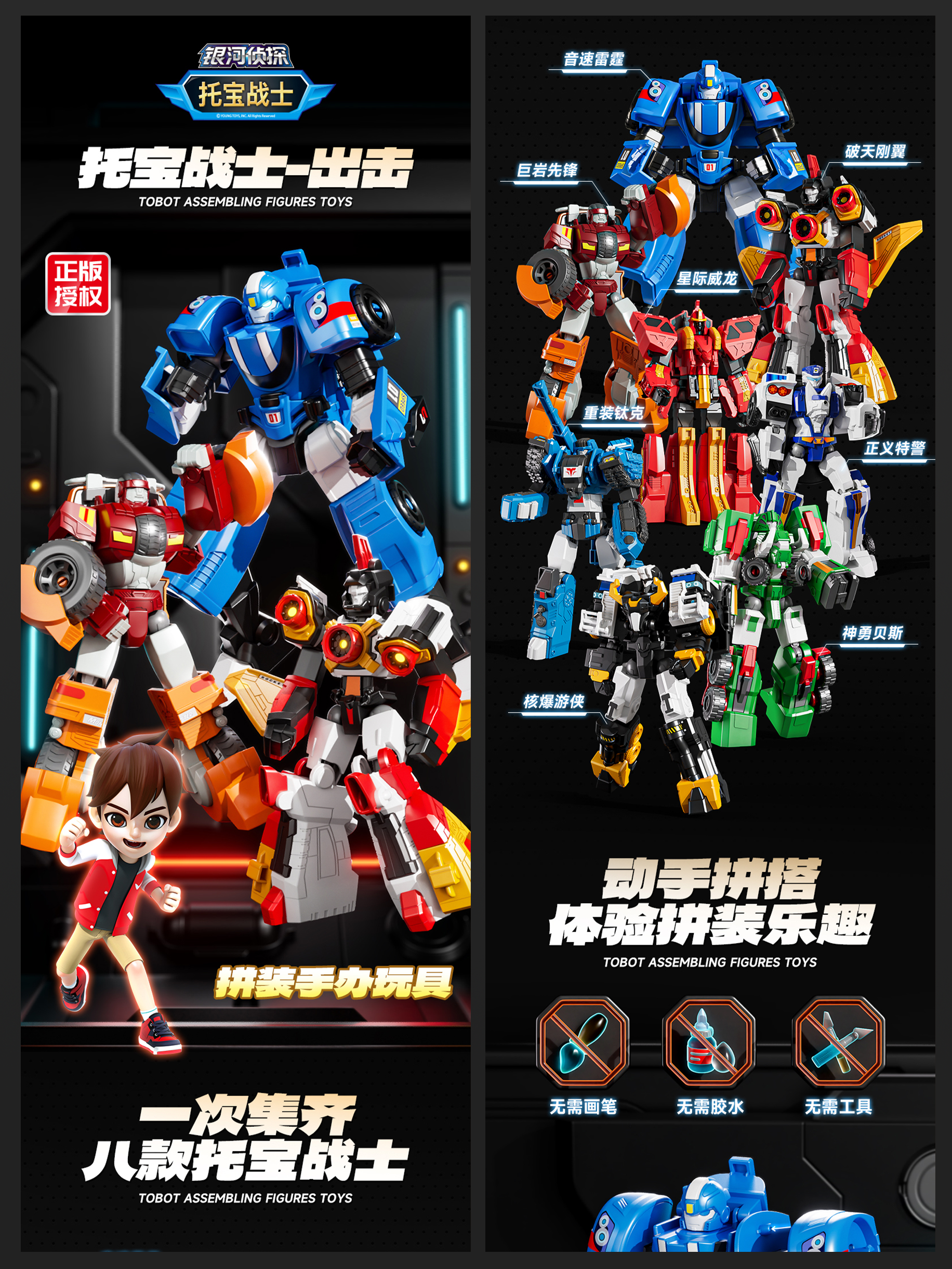 Cyber Mecha，TOBO WARRIOR，E-commerce diagram，Detail page，Art Design，Main drawing design，Garage Kit，Visual design，