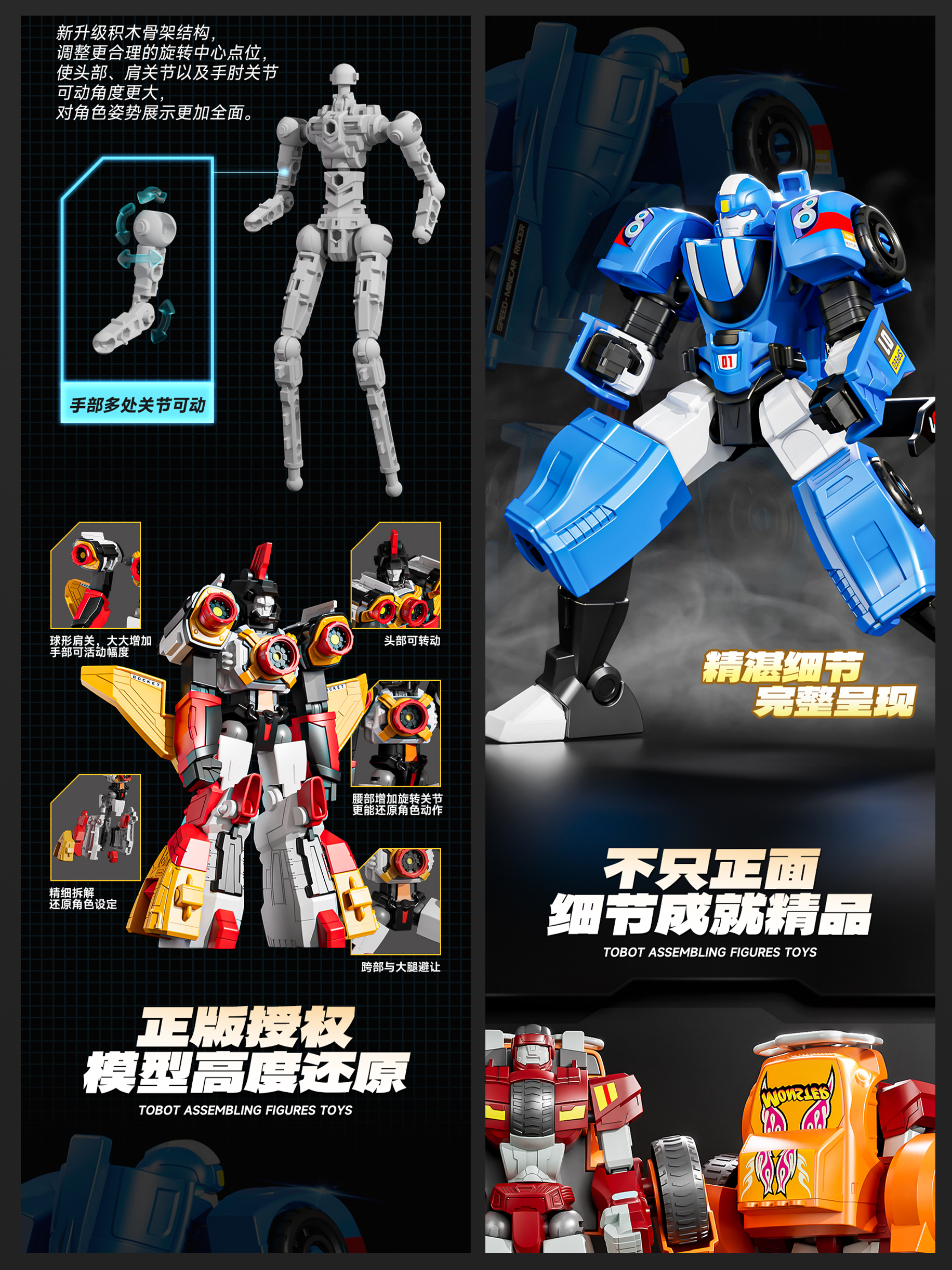 Cyber Mecha，TOBO WARRIOR，E-commerce diagram，Detail page，Art Design，Main drawing design，Garage Kit，Visual design，